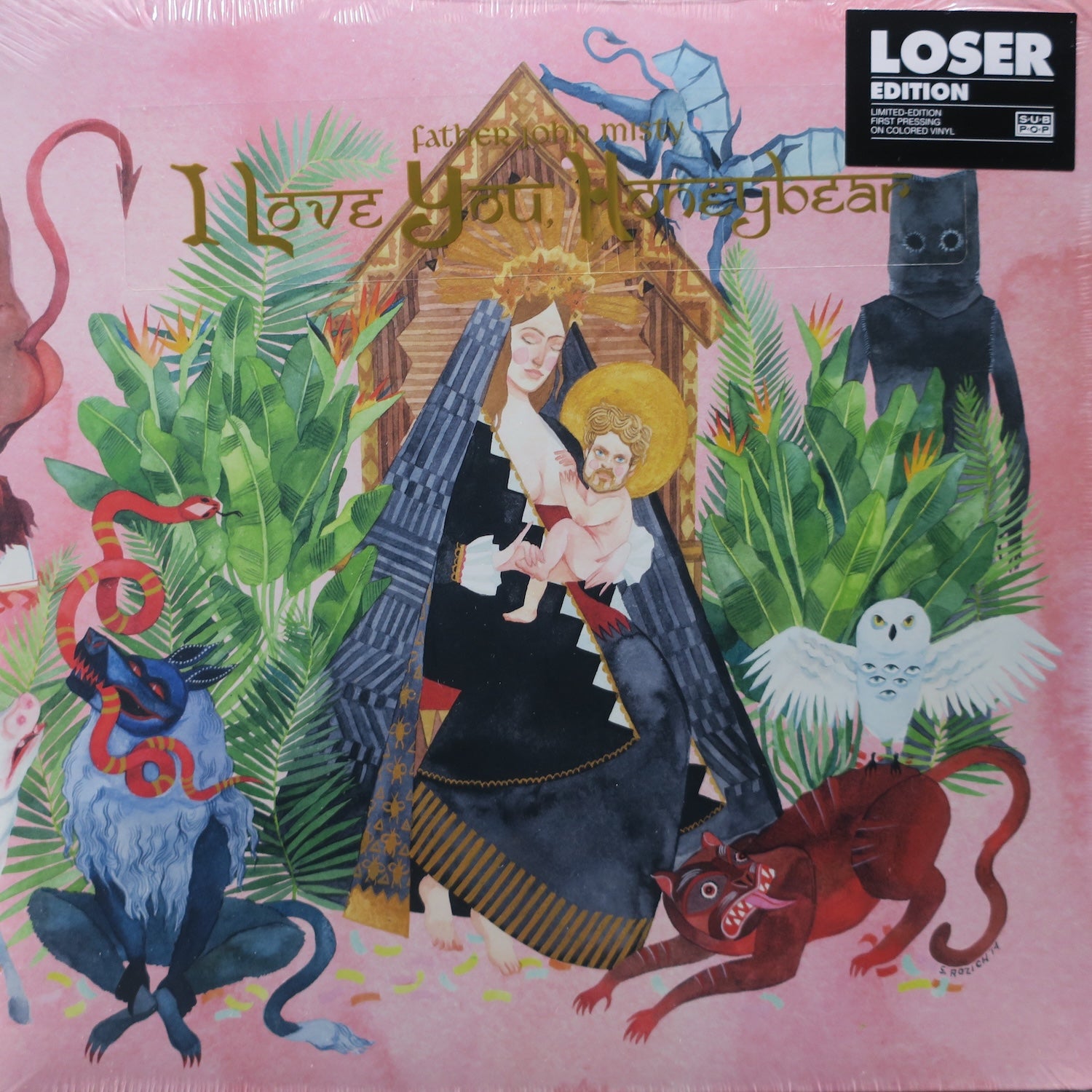 Father John Misty 'I Love You, Honeybear' Red Pearlescent Vinyl LP Record - Limited Edition Collectible for Music Lovers & Vinyl Enthusiasts - Perfect for Home Listening & Gift Giving