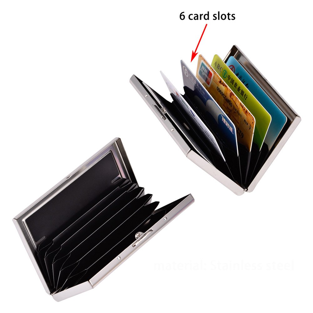 Premium RFID Blocking Metal Credit Card Holder - Slim Wallet for Men & Women - Business Card Case - Anti-Theft Protection (Black) | Perfect for Travel, Business & Everyday Use