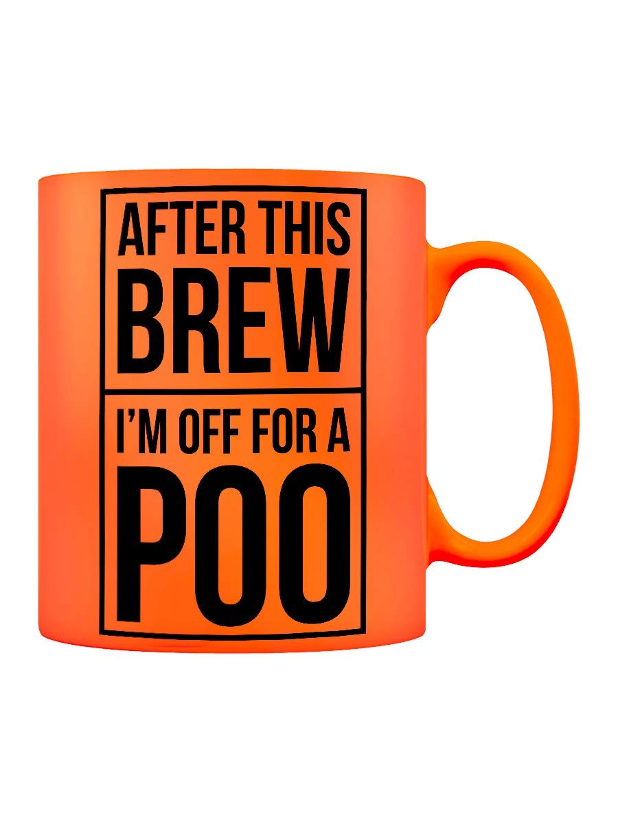 Grindstore After This Brew Orange Neon Mug - 11oz Funny Coffee Cup for Office, Home & Gifts - Bright Glow in The Dark Ceramic Mug for Tea, Hot Drinks & Unique Decor