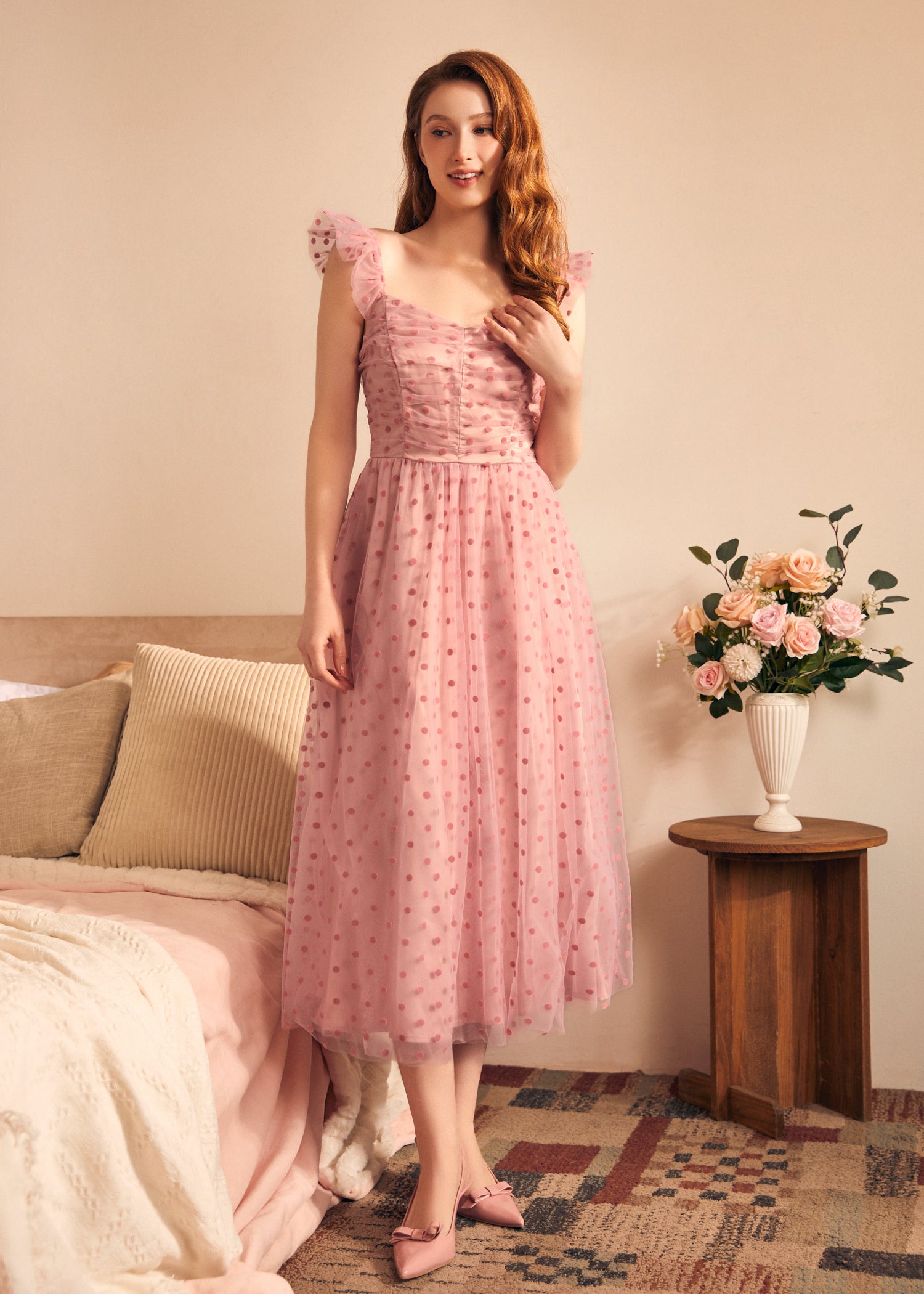 Midsummer Flutter Sleeve Fit & Flare Dress for Women - Elegant Summer Party, Wedding Guest & Beach Vacation Outfit