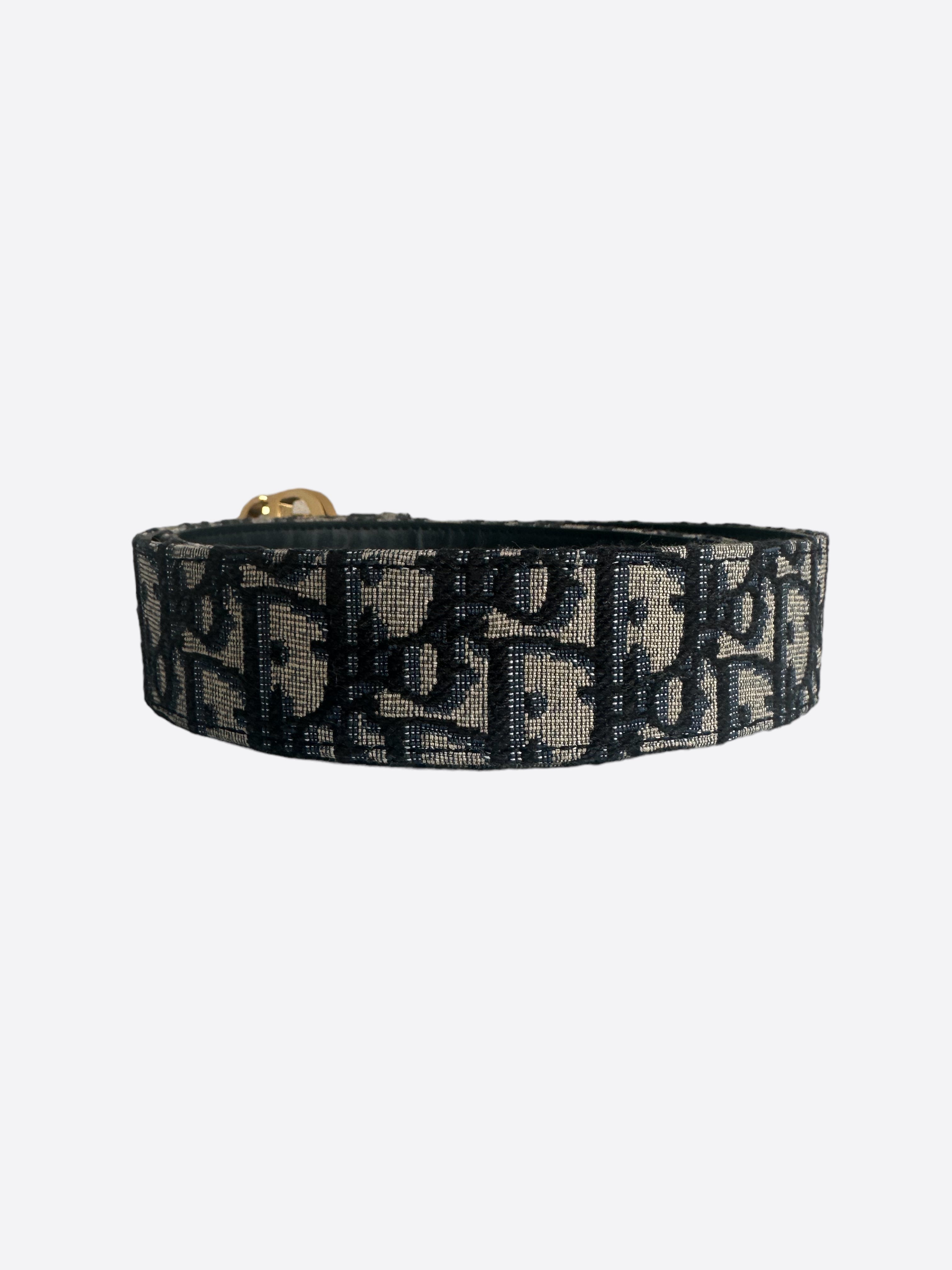 Dior Reversible Belt with Gold Buckle - Beige Oblique & Black Leather Strap for Men & Women | Perfect for Casual, Office & Formal Outfits