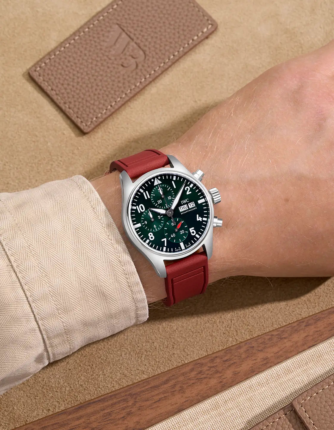 Premium IWC Rubber Watch Strap – Burgundy Red for Men | Durable & Comfortable Replacement Band | Ideal for Swimming, Sports & Everyday Wear