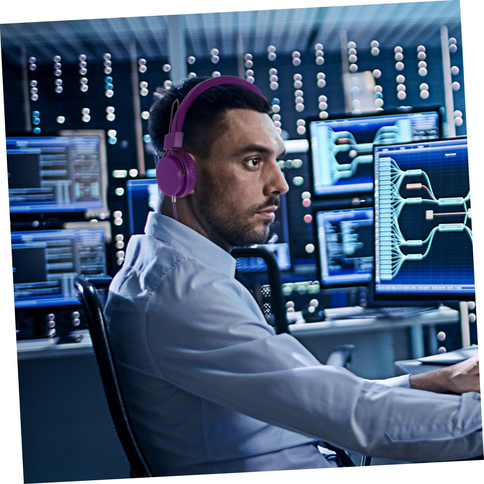 Veemoon Gaming Headset with Over-Ear Design, Noise Cancelling Mic & Volume Control - Comfortable Wired Headphones for PS5, Xbox, PC - Perfect for Gaming, Streaming & Online Classes