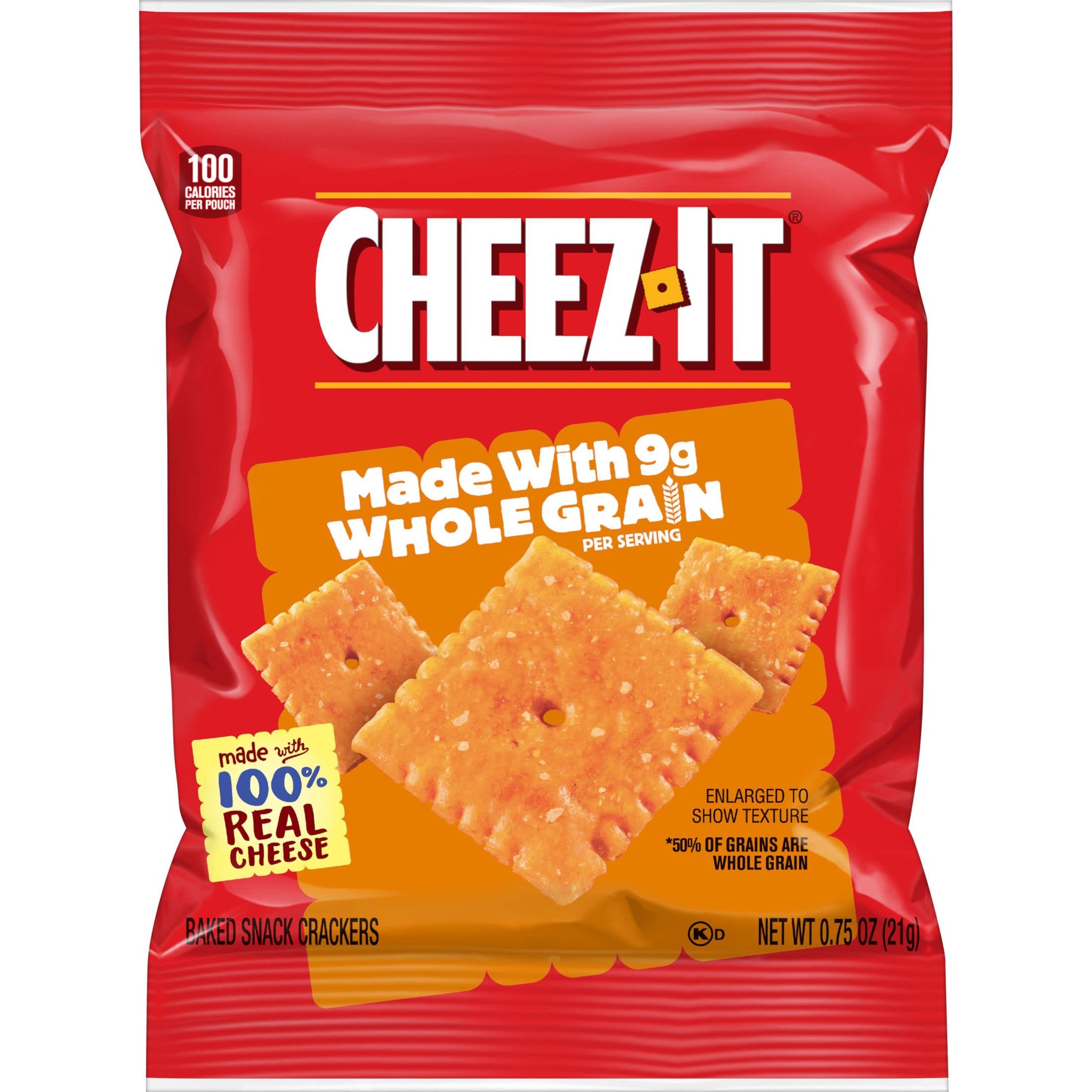 Cheez-It Baked Snack Cheese Crackers - 9g Whole Grain, 0.75oz (175 Count) - Perfect for School Lunches, Office Snacks & Road Trips