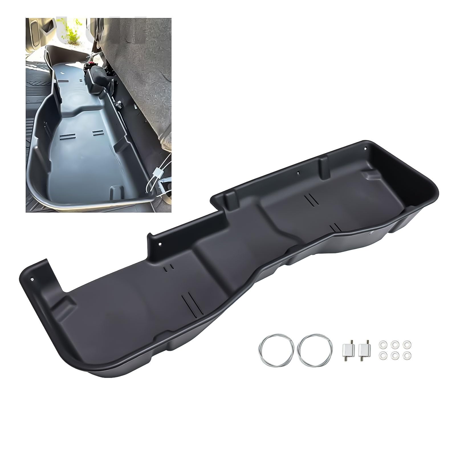 Telfair Under Seat Storage Box for 2020-2024 Chevy Silverado 1500 Crew Cab - Rear Cargo Organizer Tray | Perfect for Truck Accessories, Road Trips & Outdoor Gear Storage