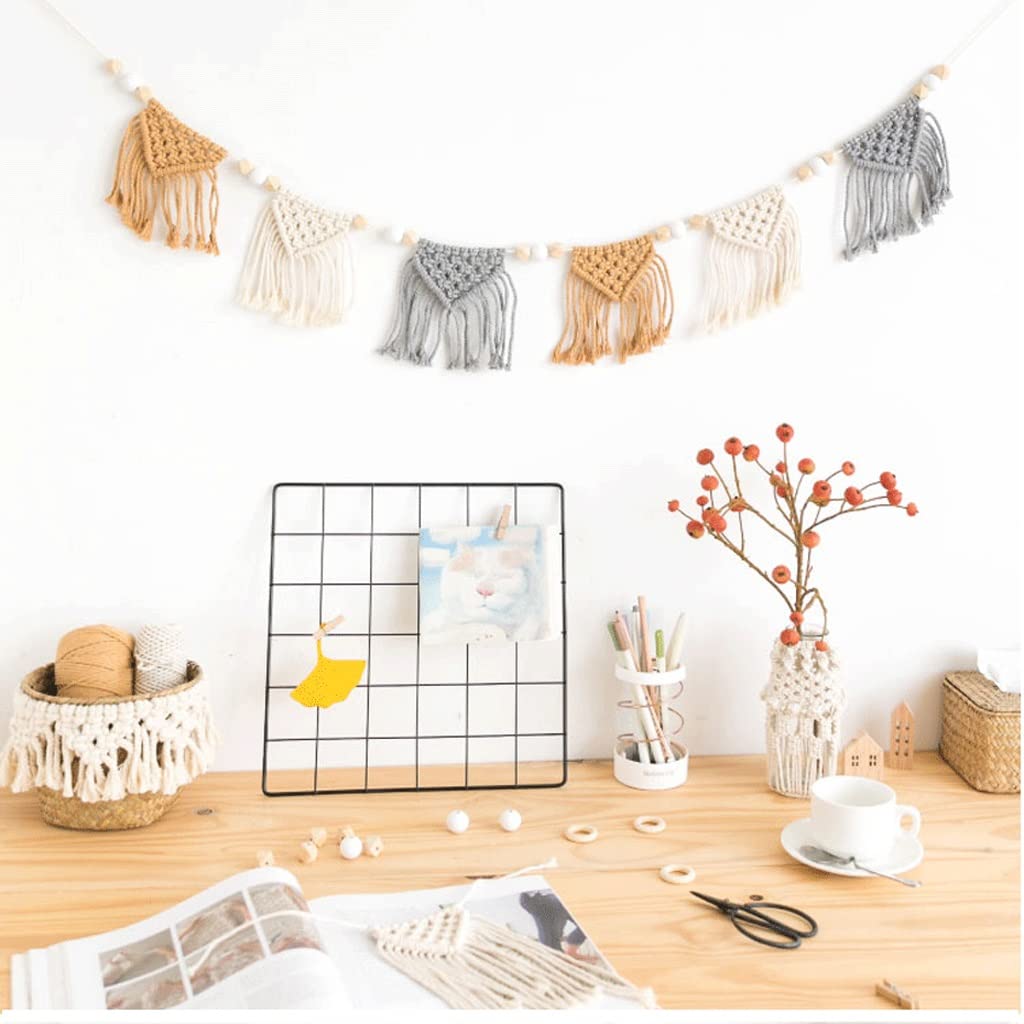 GRETD Macrame Wall Hanging Tapestry - 180cm Boho Woven Wall Decor for Bedroom, Living Room & Nursery - Handmade Cotton Fiber Art Home Decoration (Color A) | Perfect for Bohemian Style Interior Design & Cozy Home Atmosphere