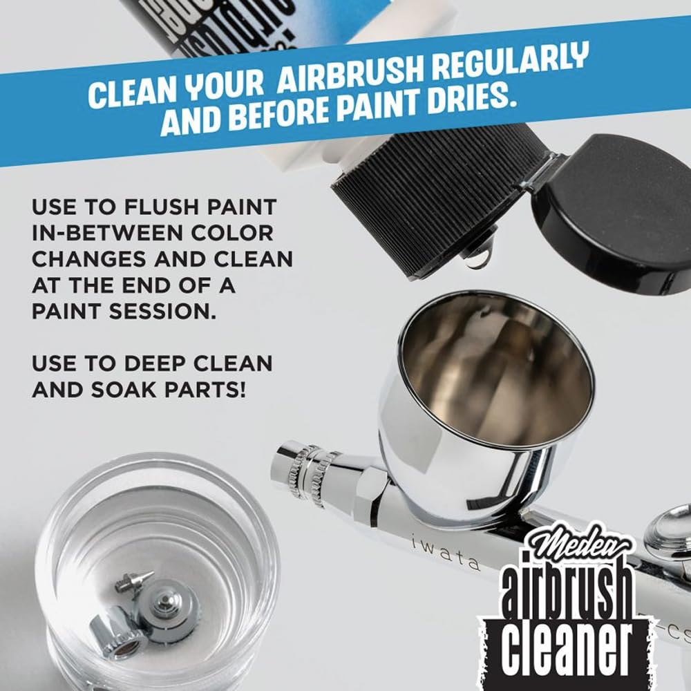 IWATA Medea Airbrush Cleaner 960 ml - Professional Airbrush Cleaning Solution for Artists & Hobbyists - Perfect for Model Painting, Tattoo Equipment & Nail Art