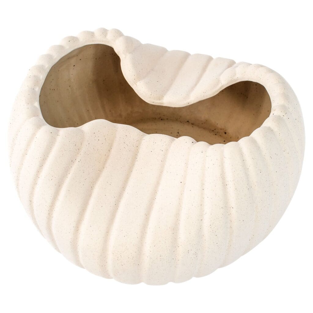 Organic Ribbed Bowl - Grainy White Ceramic Serving Bowl by Cyan Design 11777 - Perfect for Salads, Fruits, Snacks & Home Decor