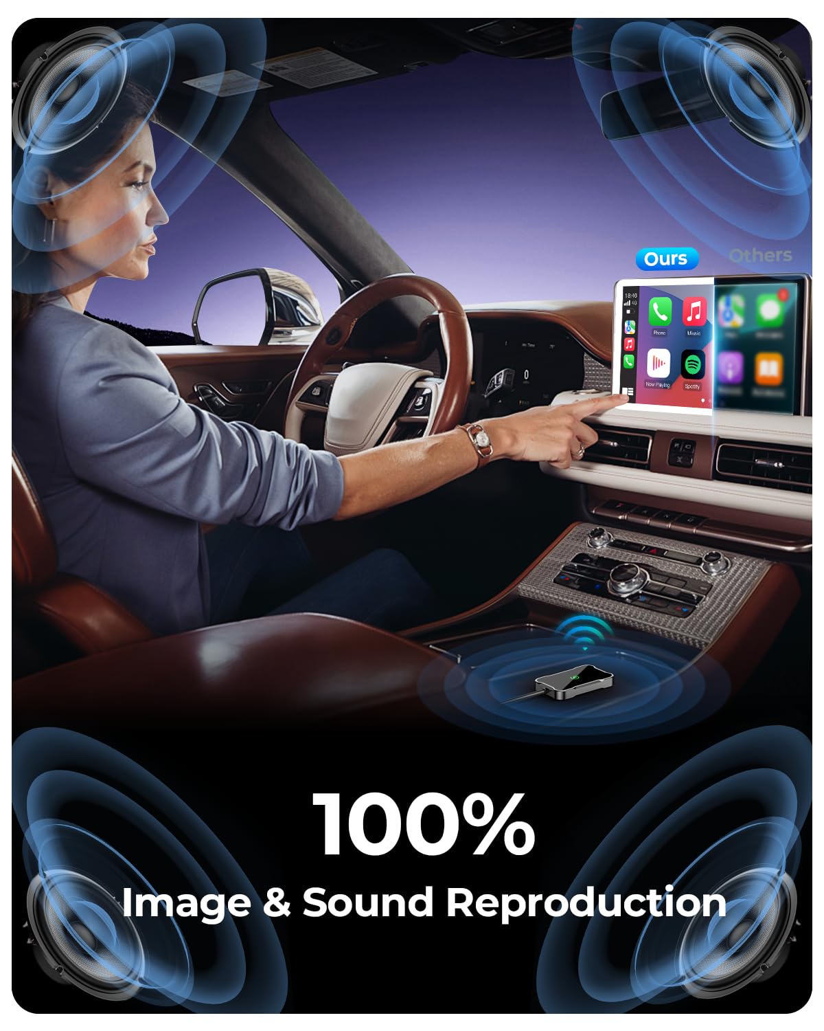 Wireless CarPlay Adapter for iPhone & Android Auto 2-in-1 - Fast & Stable Bluetooth CarPlay Dongle - Convert Wired to Wireless for iOS 10+/Android 11+ - Perfect for Commuting, Road Trips & Hands-Free Driving
