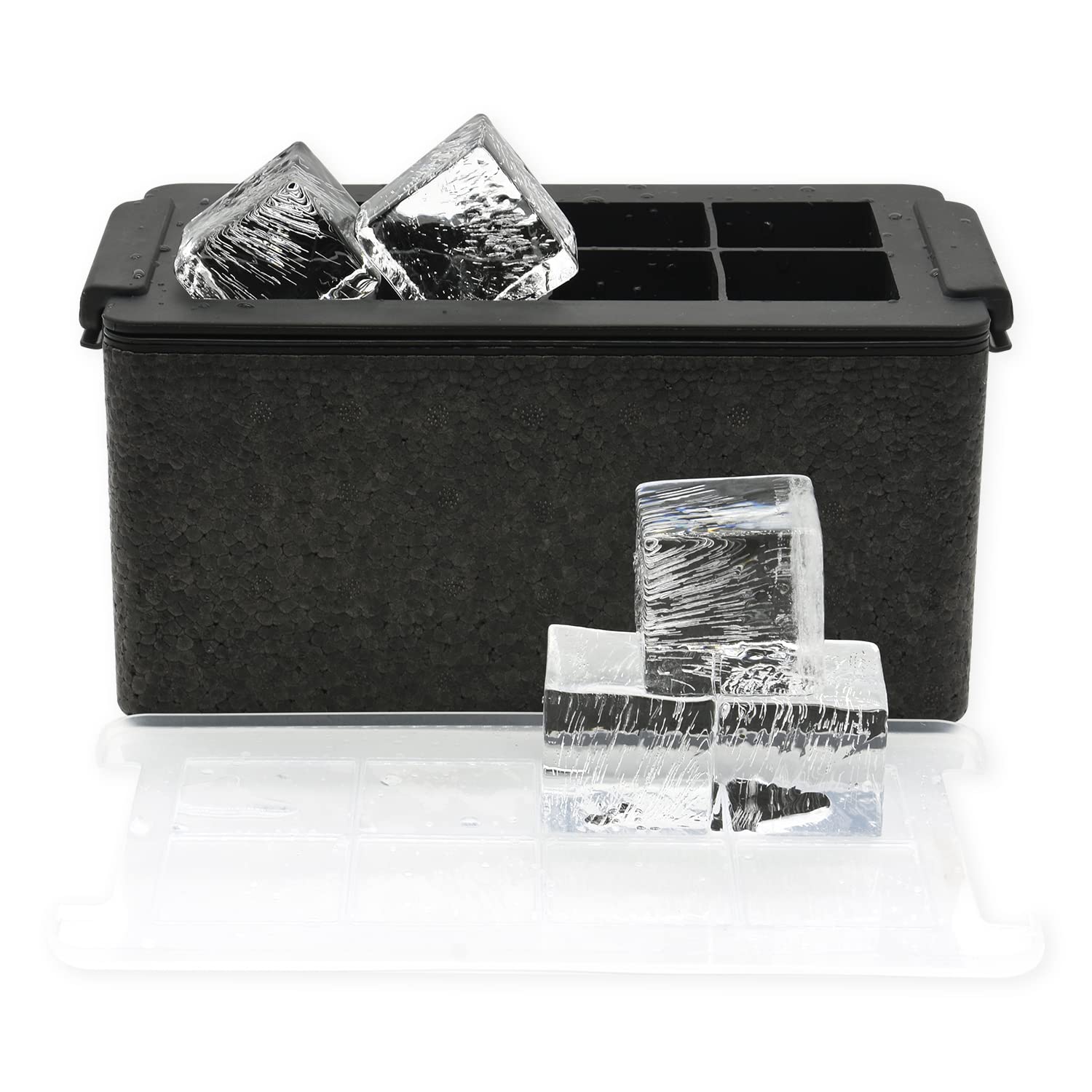Premium Clear Ice Cube Molds - 2 Inch Large Ice Cube Maker for Whiskey & Cocktails | Set of 8 Reusable Silicone Molds with Storage Bag | Perfect for Bourbon, Scotch, Cocktail Parties & Home Bars