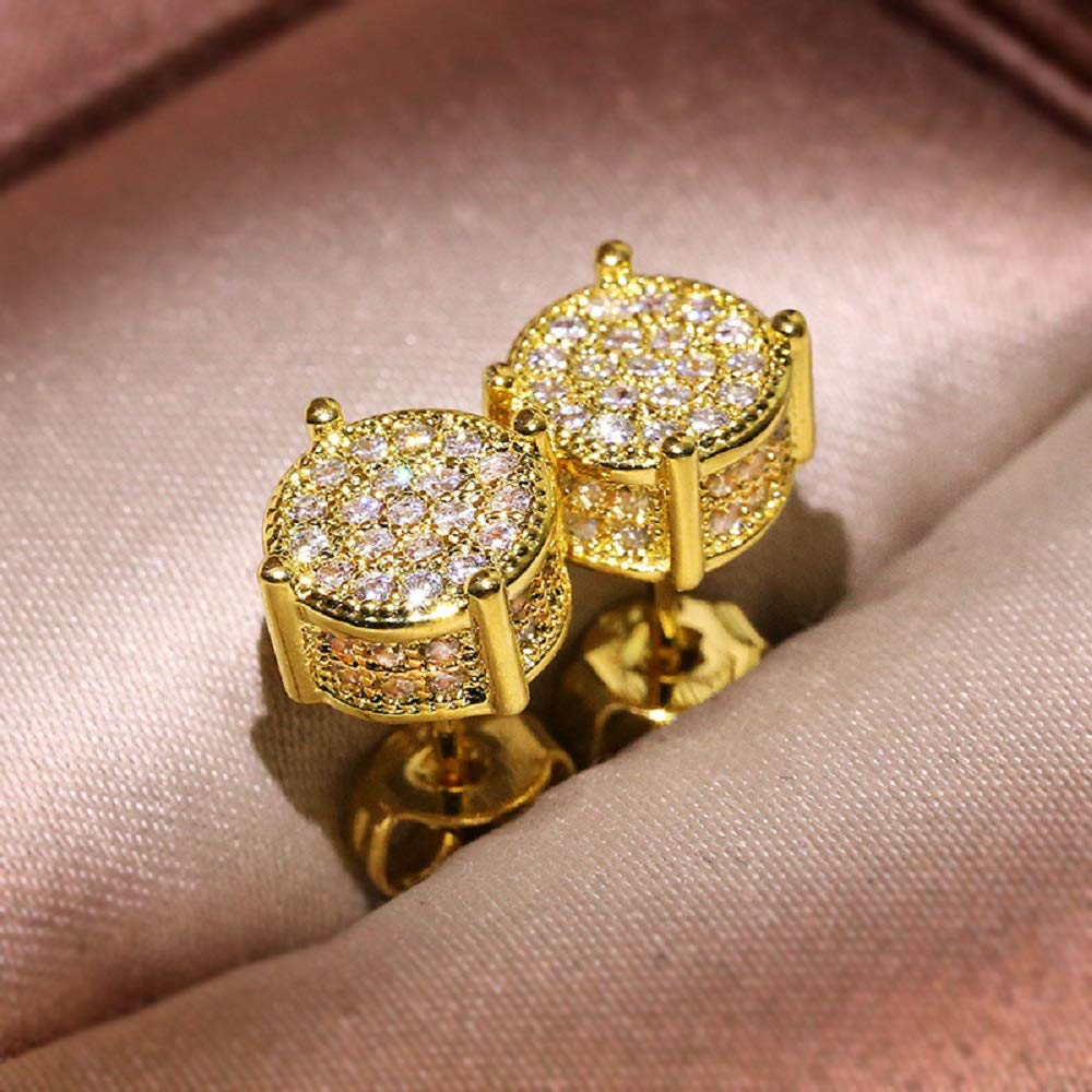 ChenFeng 14K Gold Plated Tiny Dot Stud Earrings for Women | Minimalist Disc Ear Studs | Hypoallergenic Fashion Jewelry for Daily Wear, Parties & Gifts