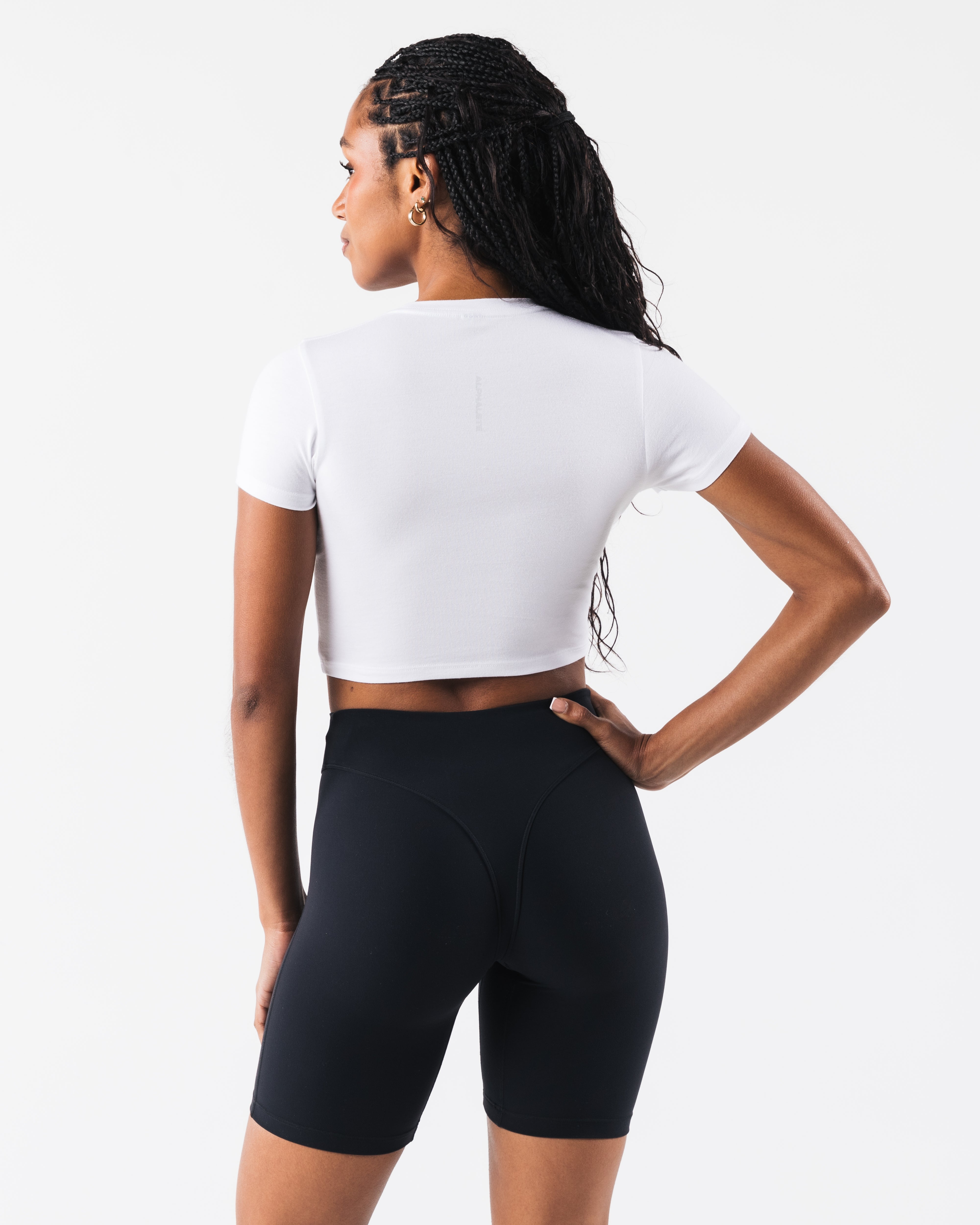 OT Crop Tee Women's Short Sleeve T-Shirt - White | Casual Summer Top for Streetwear & Outfits