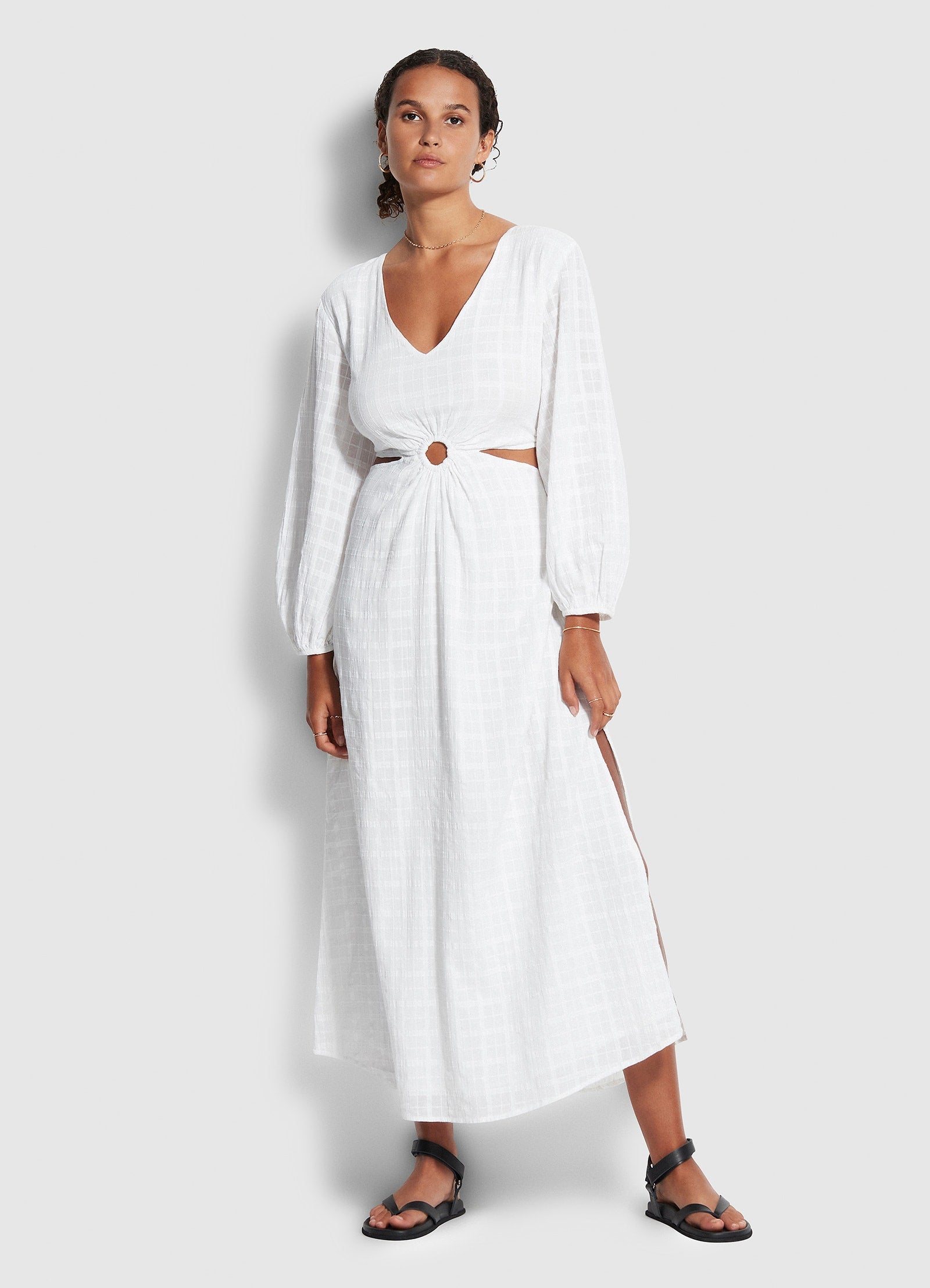 Drifter Cut Out Dress - White | Boho Chic Summer Dress for Women | Perfect for Beach Vacations & Casual Outings