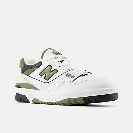 550 Sneaker for Men & Women - White, Dark Olivine & Black Colorway - Comfortable Casual Shoes for Walking, Running & Everyday Wear