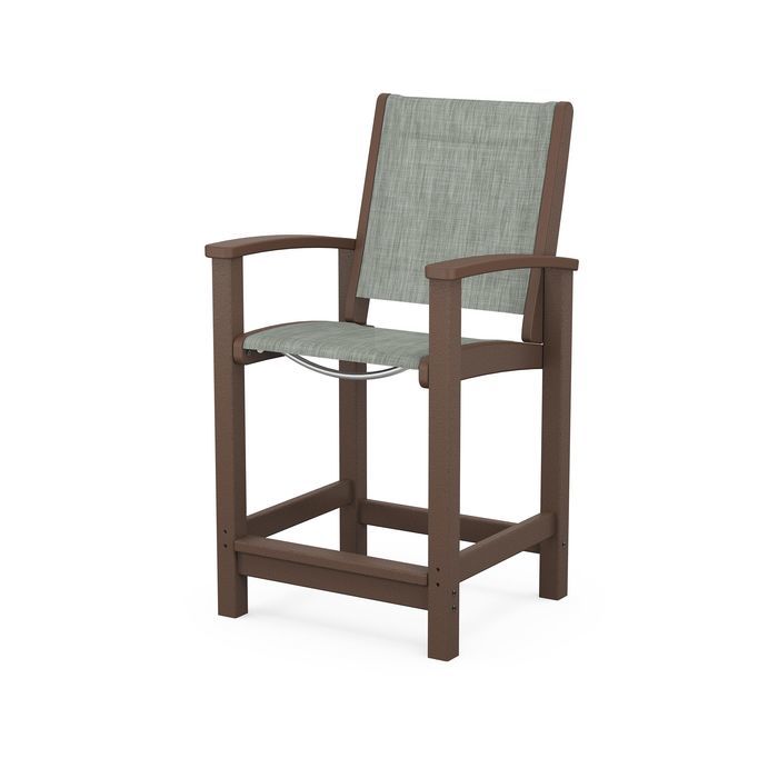 POLYWOOD Coastal Counter Chair - Durable Outdoor Bar Stool for Patio, Deck & Poolside - Weather-Resistant & Low Maintenance