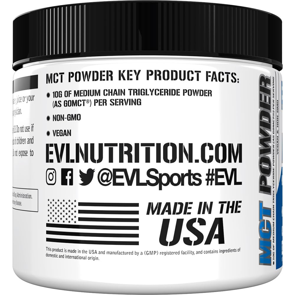 EVLution Nutrition MCT Powder - Unflavored 200g | Keto & Paleo Friendly | Perfect for Coffee, Smoothies & Baking | Supports Energy & Focus