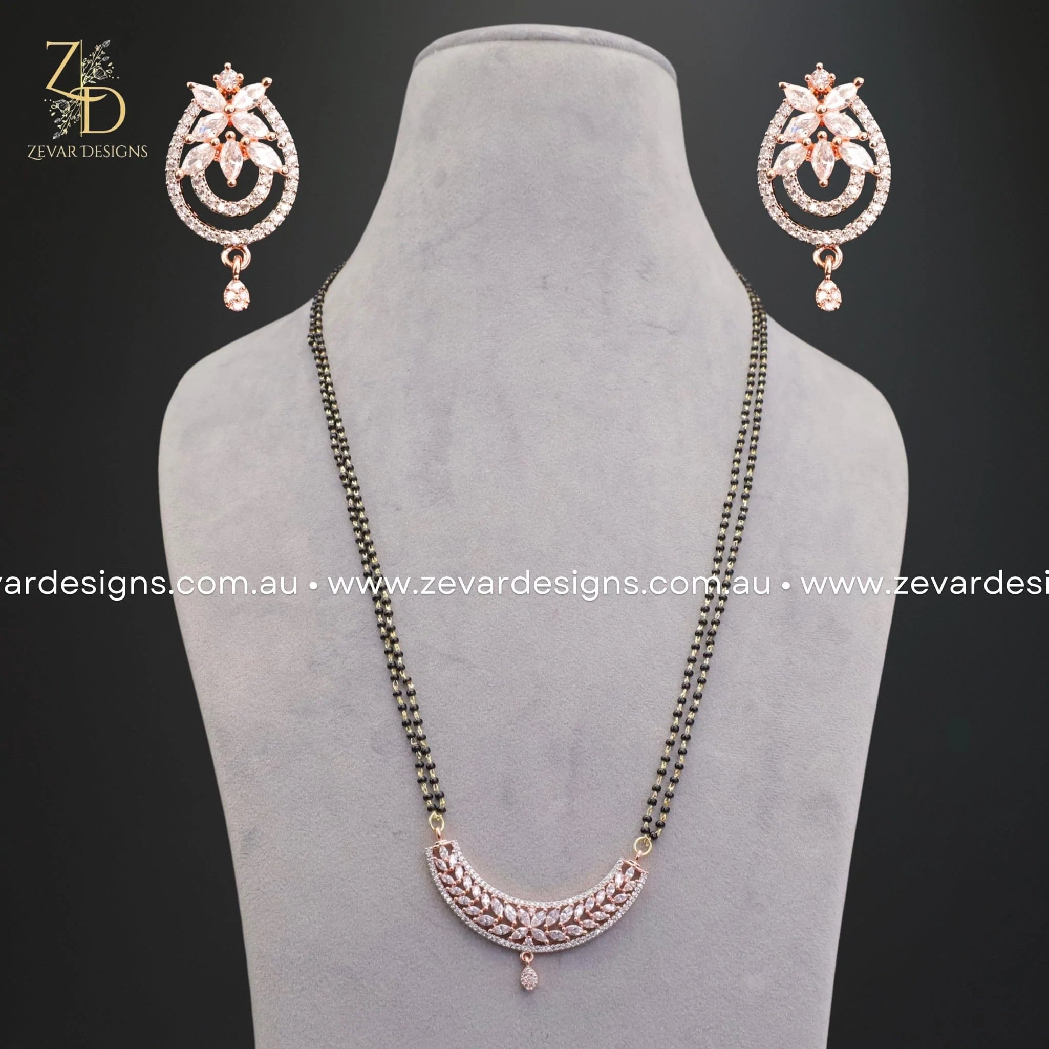 Zircon and Rose Gold Earrings Set for Women - Elegant Jewelry Gift for Valentine's Day, Anniversary & Special Occasions