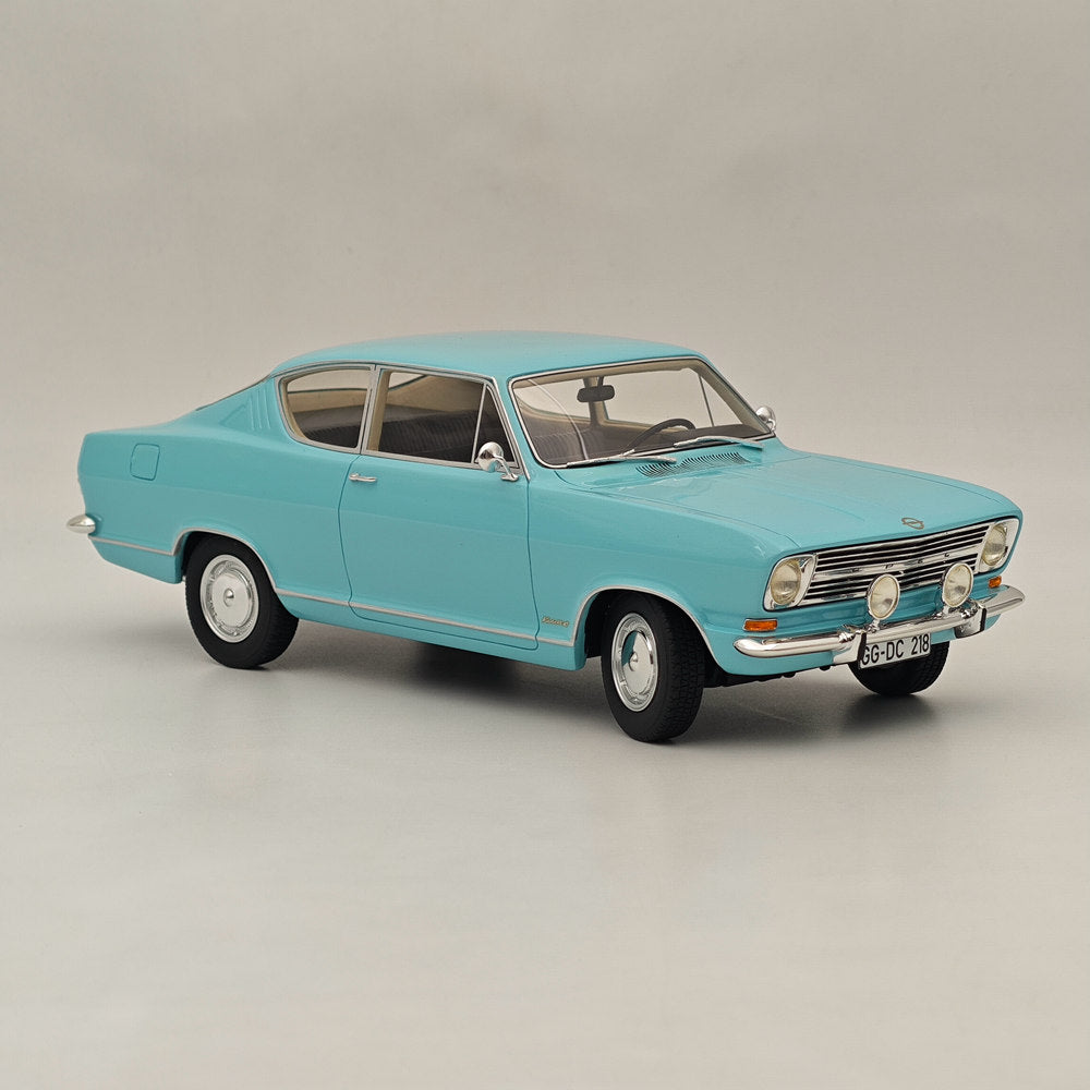 1:18 Scale Opel Kadett B Coupe 1966 Blue Resin Diecast Model Car - Limited Edition Collectible for Car Enthusiasts & Display in Home/Office