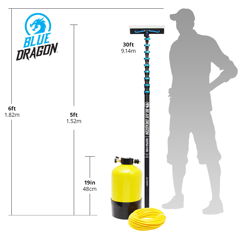 Blue Dragon Water Fed and DI Tank Starter Kit - Yellow | Professional Window Cleaning System for Home & Commercial Use