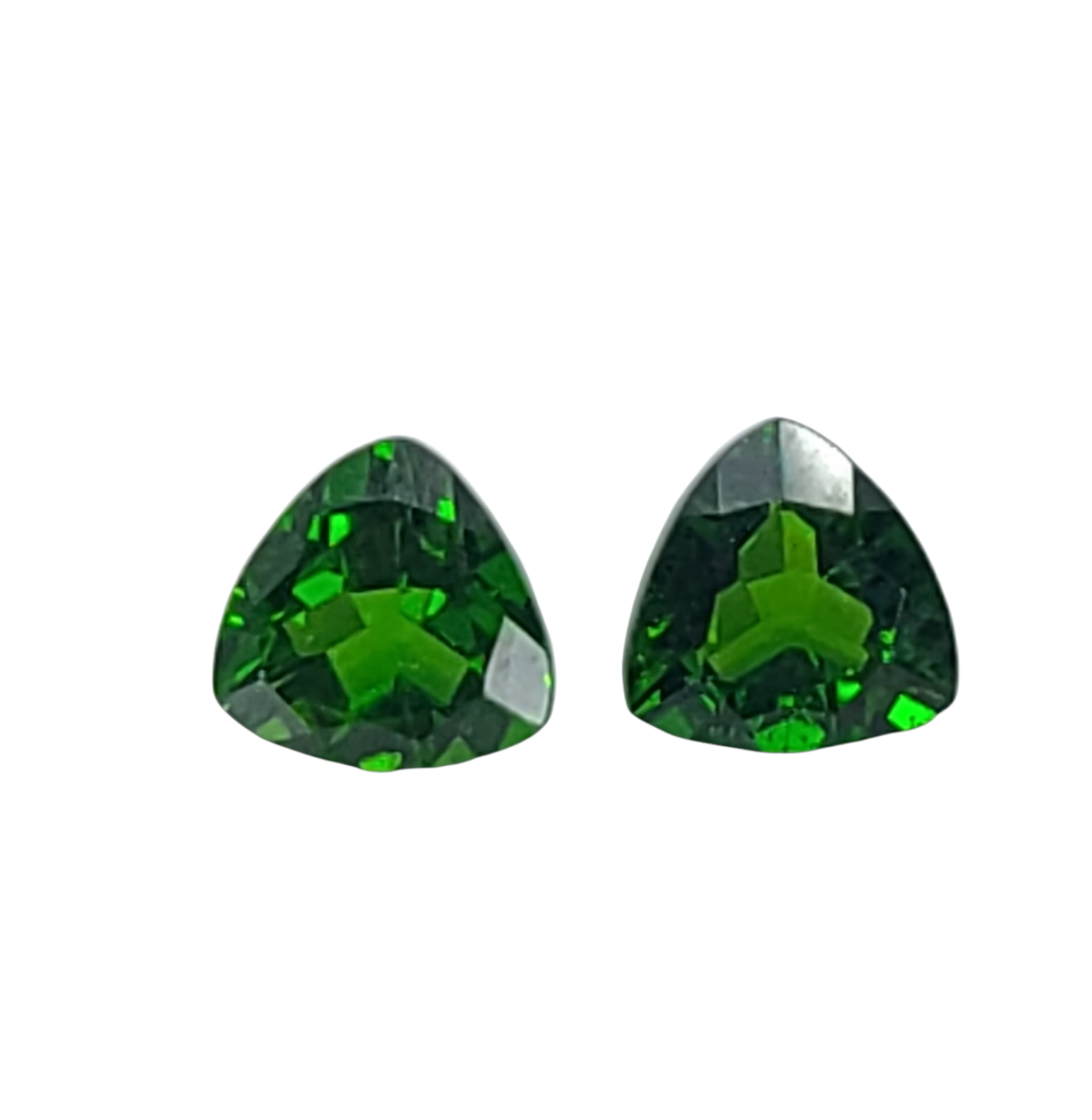 0.955tcw Natural Genuine African Tsavorite Green Garnet Pair - 5mm Trillion Cut VVS Loose Gemstones - January Birthstone for Jewelry Making & Engagement Rings
