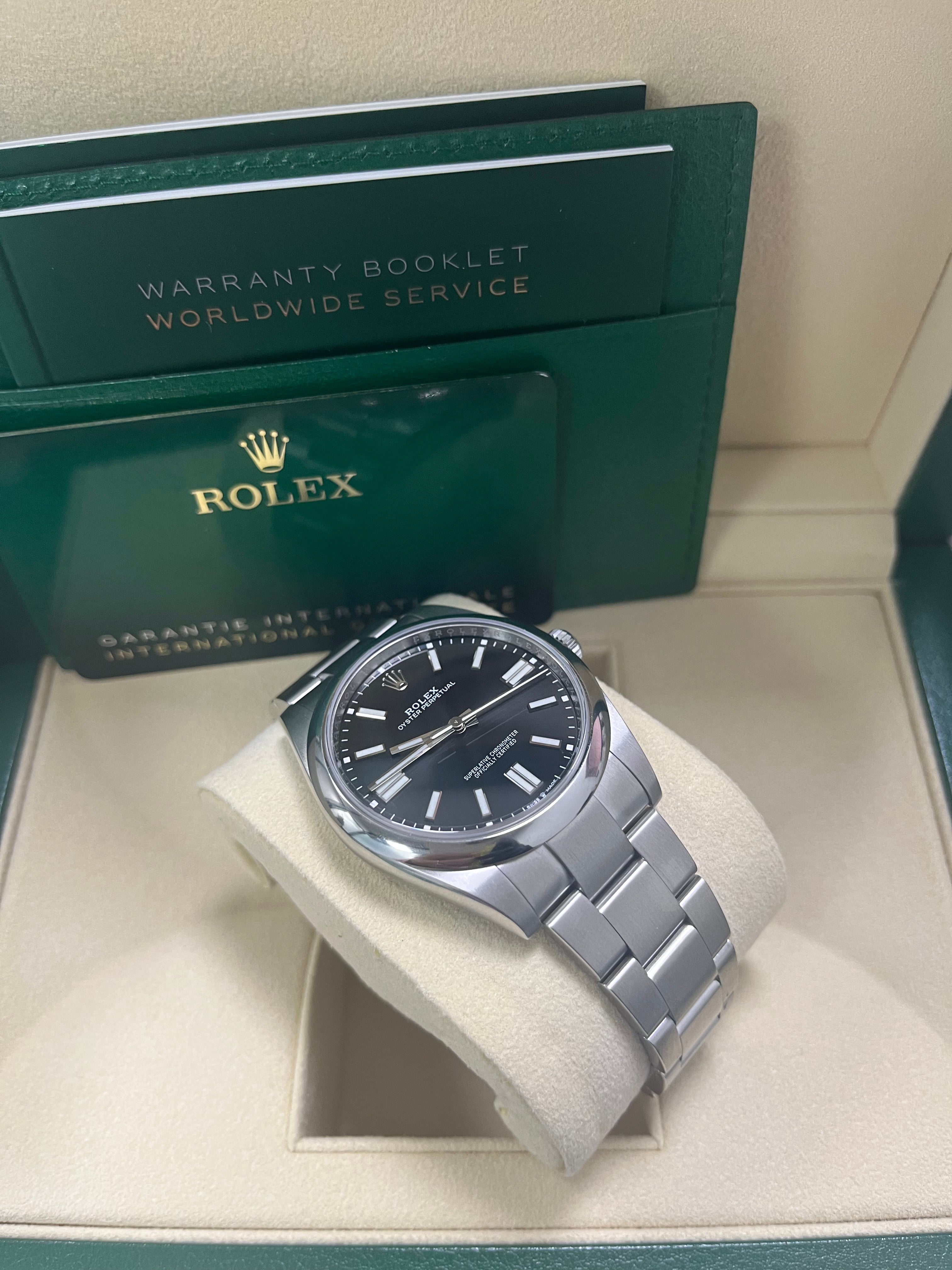 Rolex Oyster Perpetual 41mm Men's Watch - Black Dial Stainless Steel Automatic 124300 | Luxury Dress Watch for Business, Formal Events & Everyday Wear