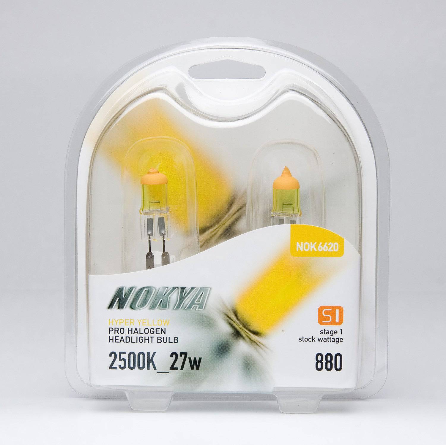 Nokya Hyper Yellow 880 Light Bulbs 27W 2500K - Stage 1 - Premium Halogen Bulbs for Fog Lights & Headlights - Perfect for Night Driving & Low Visibility Conditions