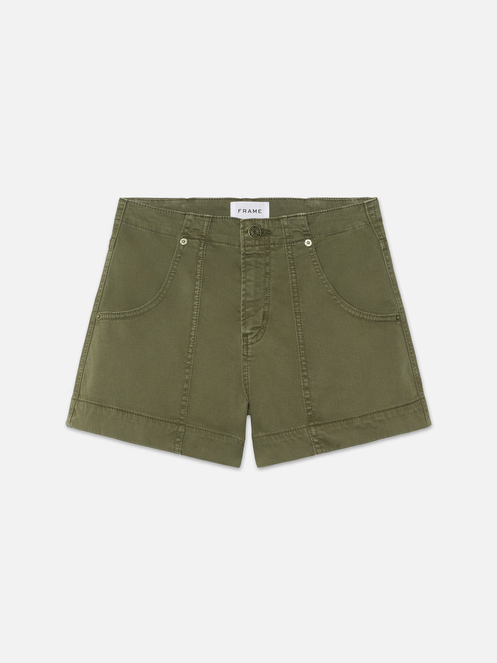 Clean Utility Shorts for Men - Washed Winter Moss Color - Casual Wear & Outdoor Activities
