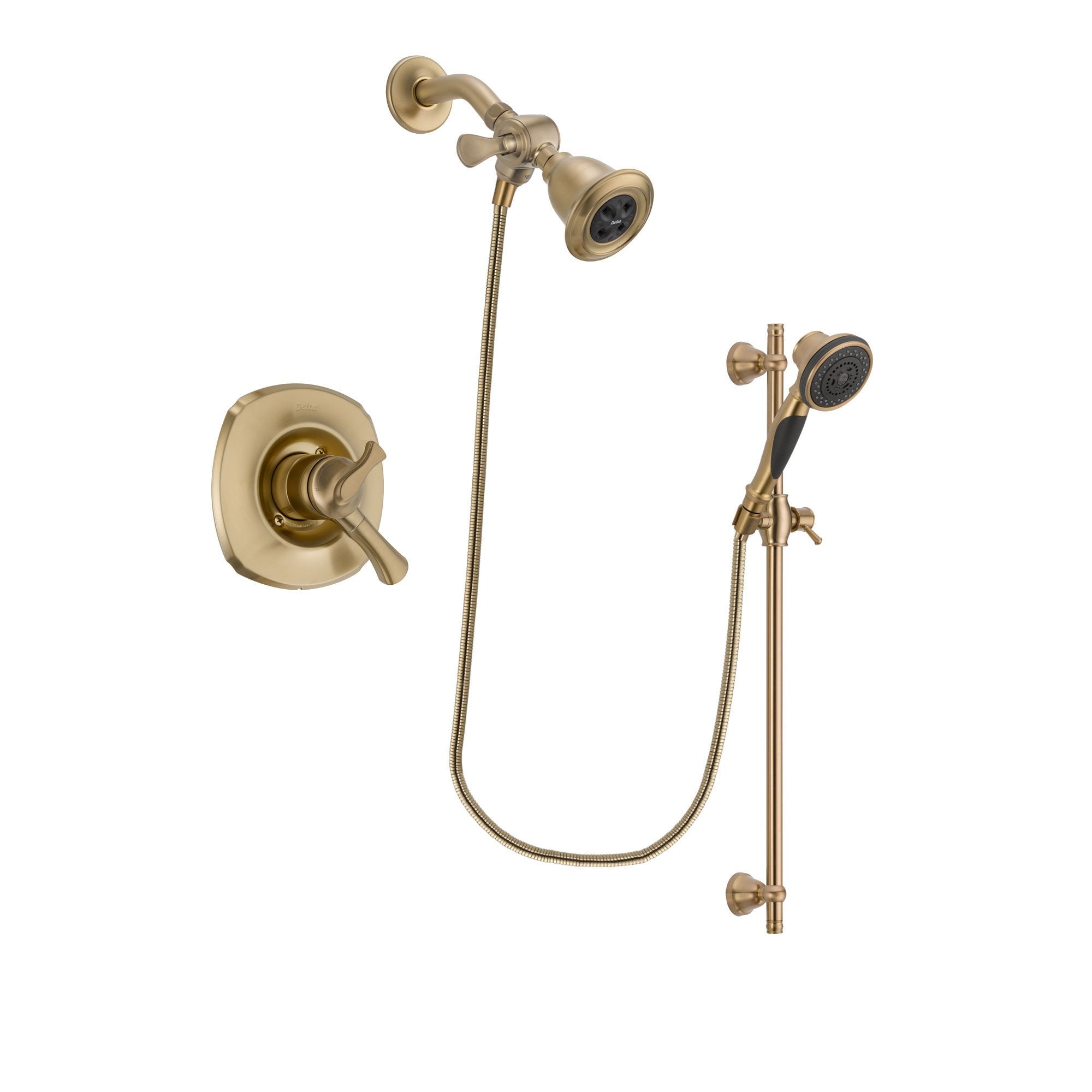 Delta Addison Champagne Bronze Dual Control Shower Faucet System with Water-Efficient Showerhead & Handheld Spray - Includes Rough-in Valve DSP3572V - Perfect for Modern Bathroom Renovations & Spa-Like Shower Experience