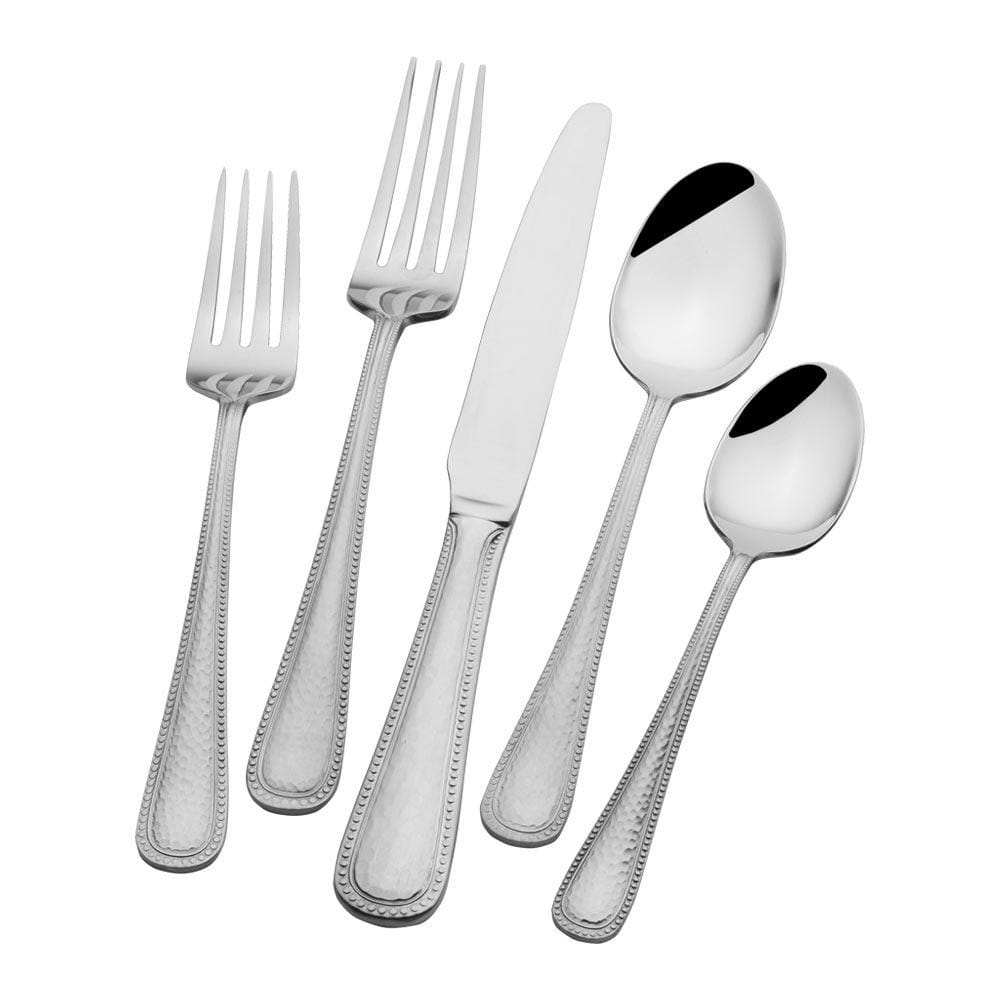 Halston 42-Piece Stainless Steel Flatware Set - Service for 8 People - Elegant Dinnerware for Formal Dining, Wedding Gifts & Holiday Entertaining