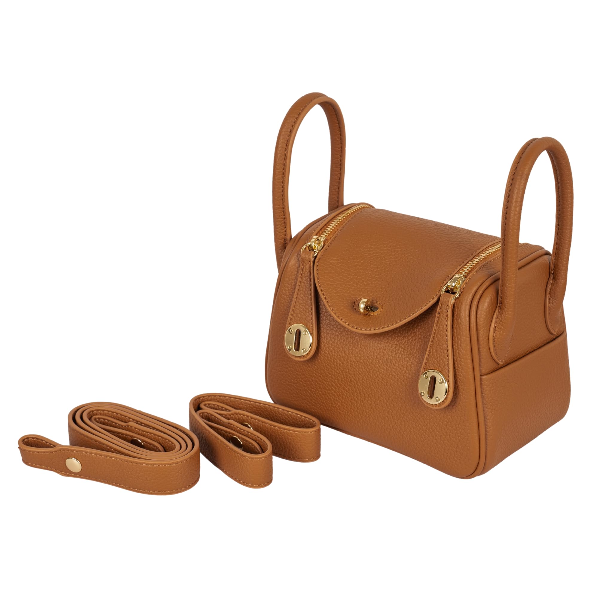 Stylish Small Leather Crossbody Shoulder Bag with Zipper - Women's Fashion Purse & Handbag for Everyday Use, Travel, and Work