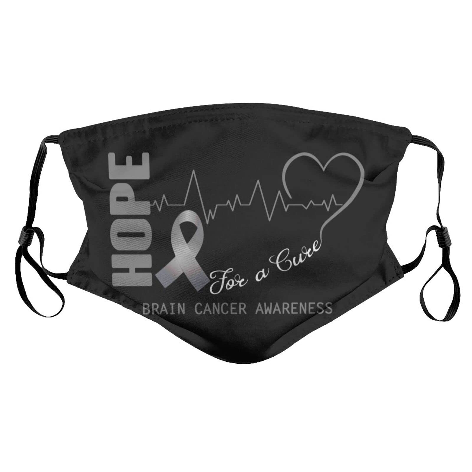 Reusable Face Mask with Filters - Brain Cancer Awareness for Men, Women & Kids - Daily Protection & Comfort