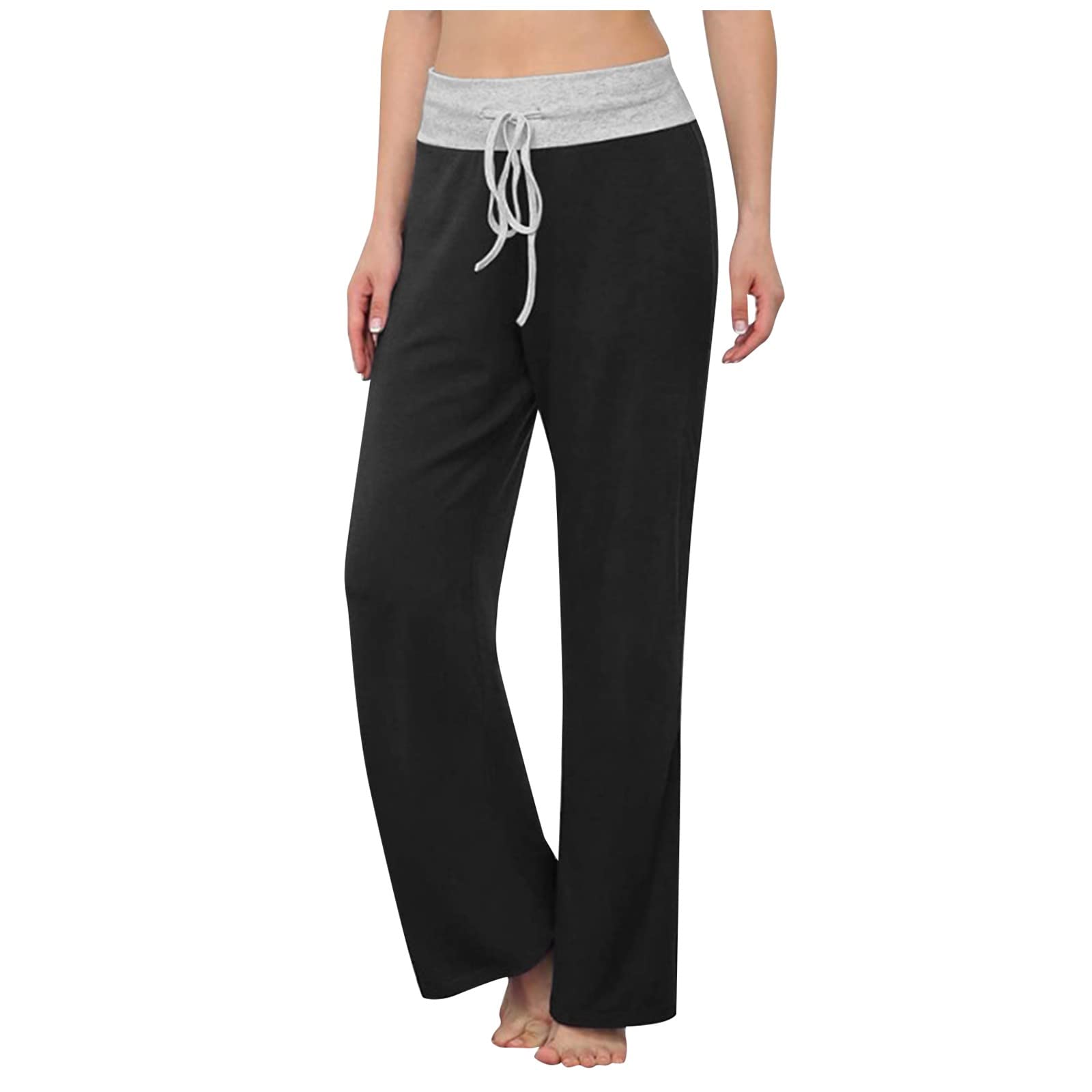 UoCefik Women's Wide Leg Yoga Pants - Loose Comfortable High Waist Sweatpants with Drawstring & Stretch Fabric | Perfect for Yoga, Lounge & Casual Wear
