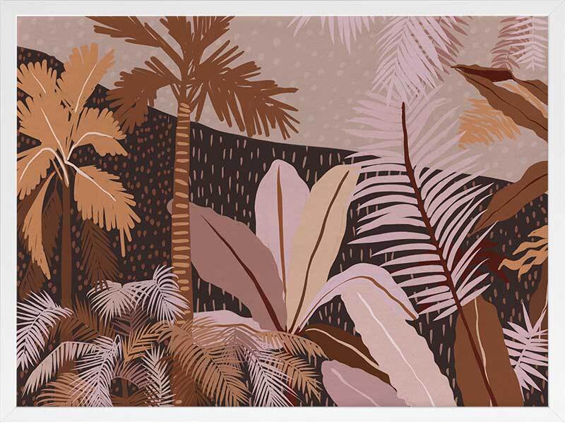 Dark Tropics Framed Art Print - Tropical Wall Decor for Living Room, Bedroom & Office - Premium Canvas Painting for Home & Office Decor