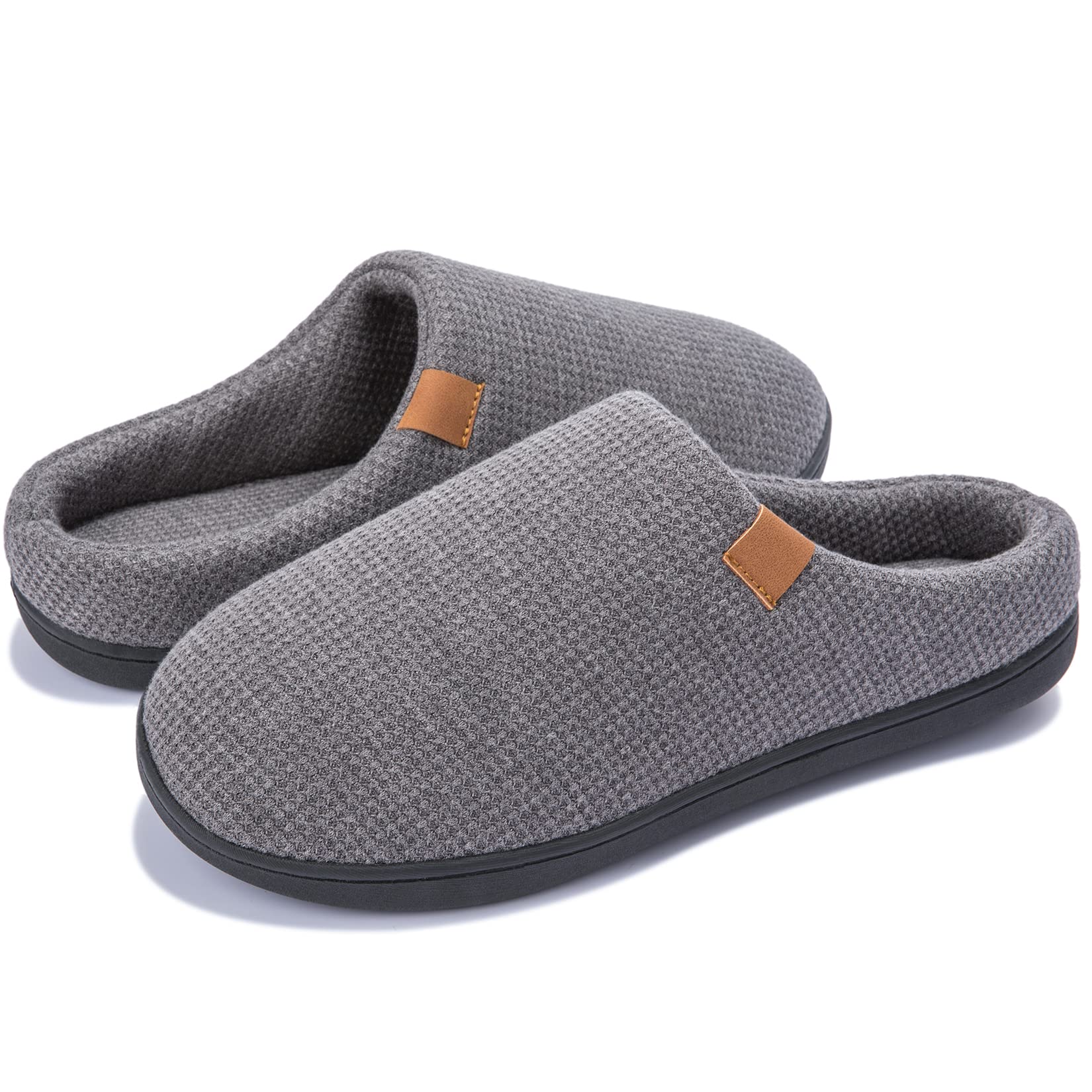 NeedBo Waffle Knit Cotton Lined Non-Slip Lightweight Indoor Slippers for Women & Men - Perfect for Home, Lounge, and Comfortable House Shoes