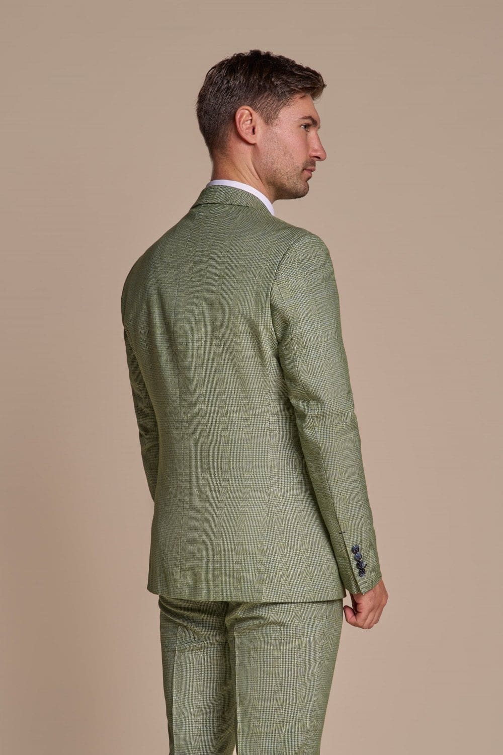 Cavani Caridi Men's Sage Tweed 3-Piece Suit | Premium Wool Blend Formal Wear for Weddings, Business Meetings & Special Occasions