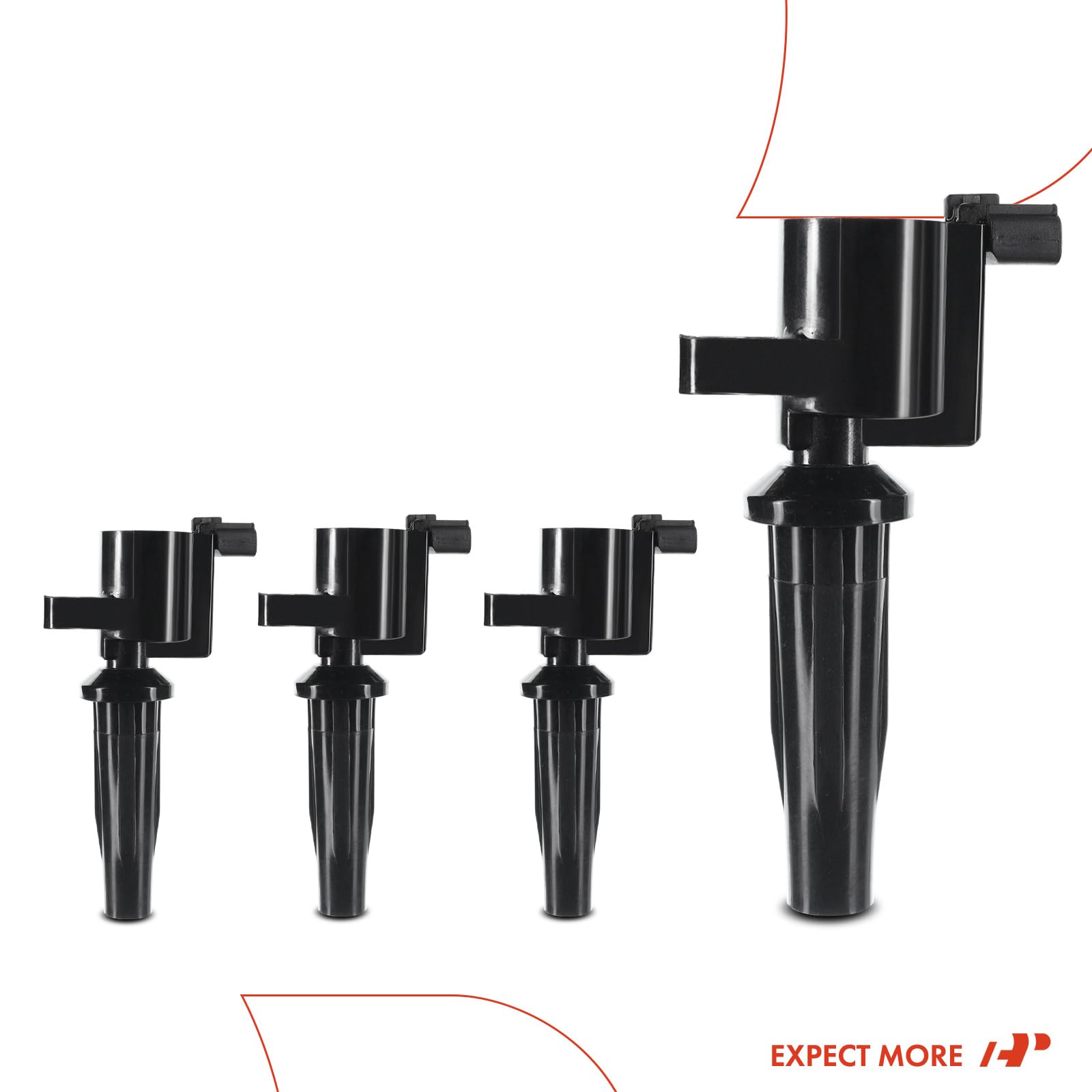Premium 4-Piece Engine Ignition Coil Pack Set - Compatible with Ford Focus 2003-2011, Escape 2005-2008, Mazda 6 2005 & More (2.0L, 2.3L Engines) - High Performance Replacement for Smoother Acceleration & Fuel Efficiency