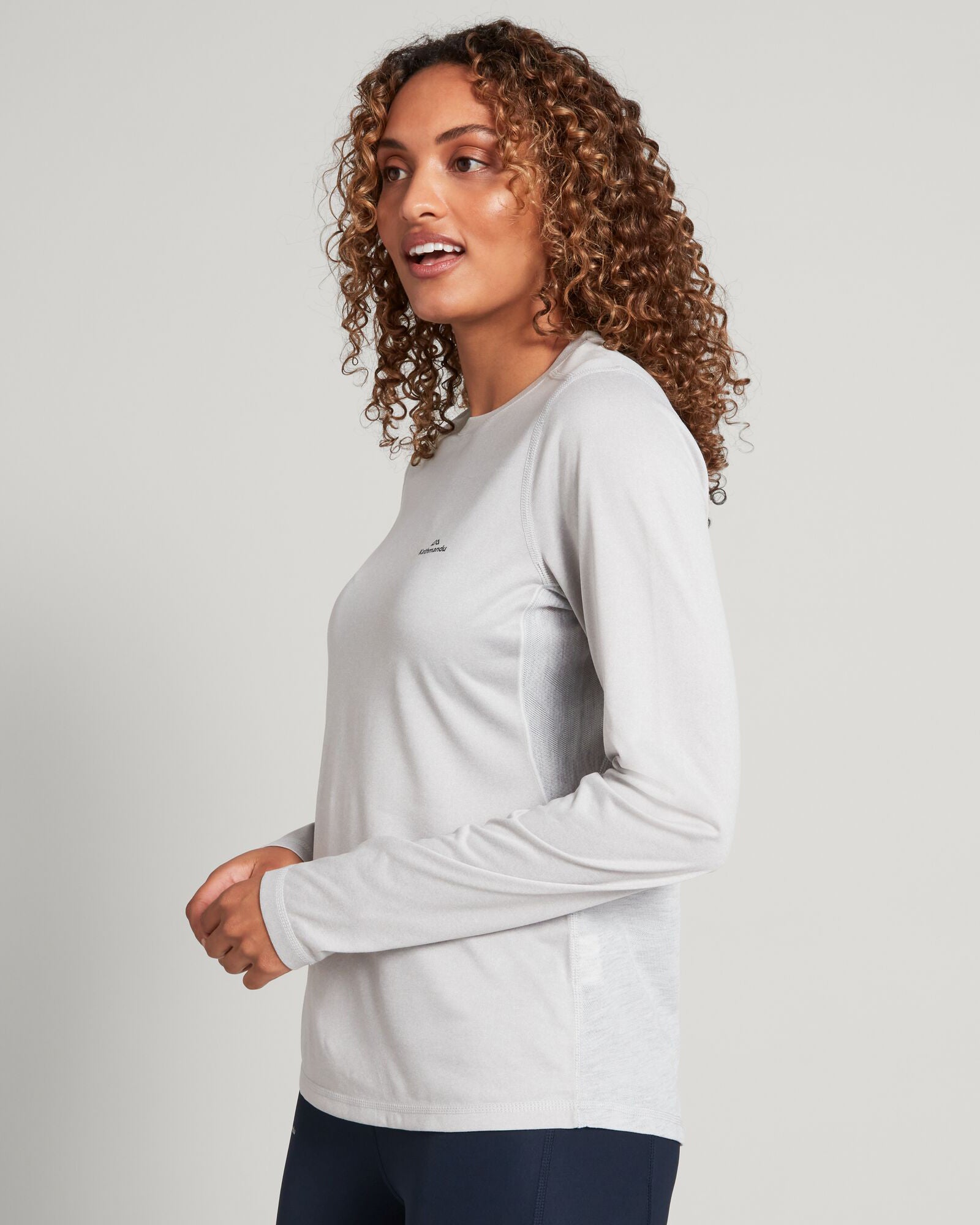 Accion Women's DriMOTION Long Sleeve Active T-Shirt - Breathable Moisture-Wicking Workout Top - Mid Grey Marle - Perfect for Running, Yoga & Gym Training