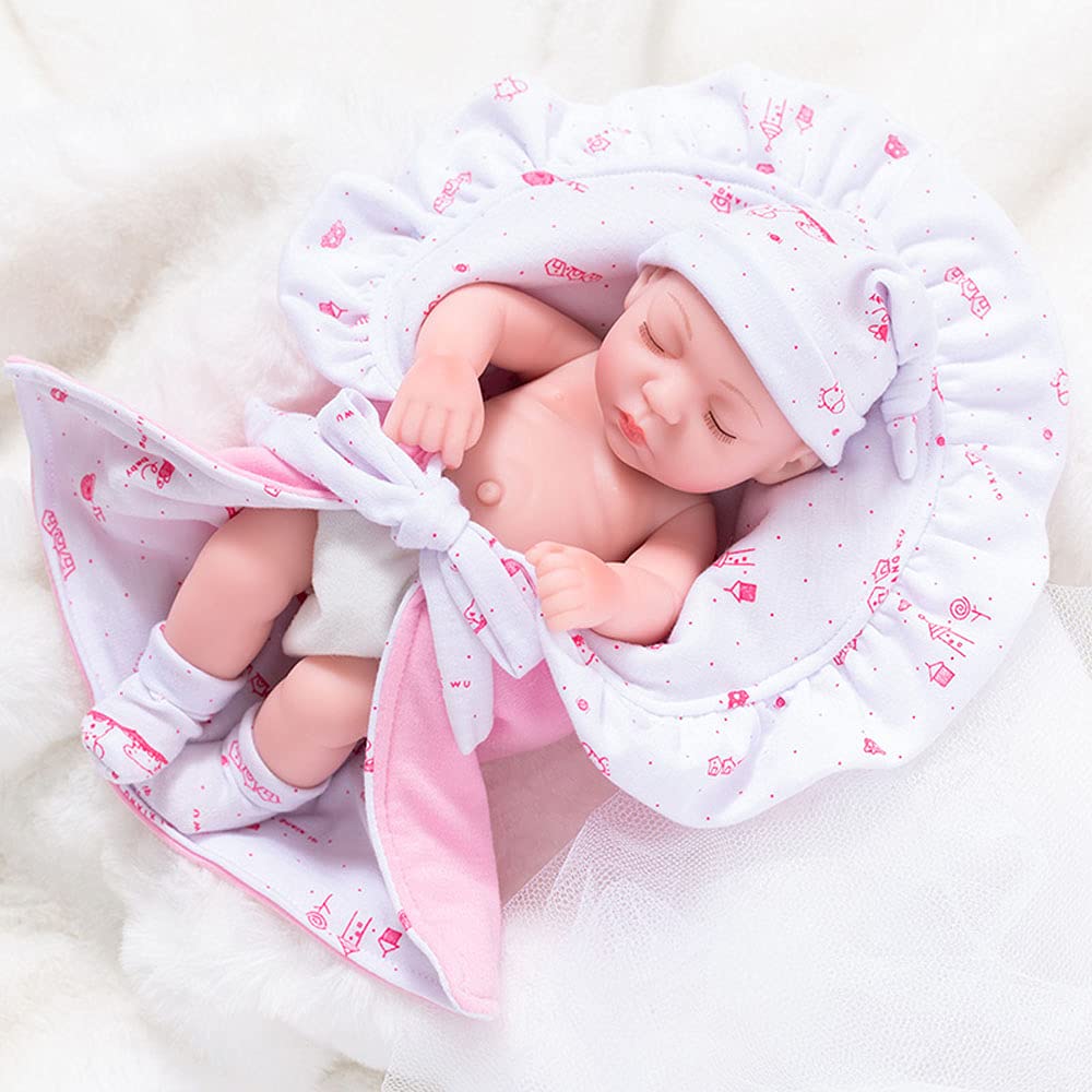 Realistic 30cm Silicone Reborn Baby Doll - Pink, Perfect Gift for Birthdays & Collectors