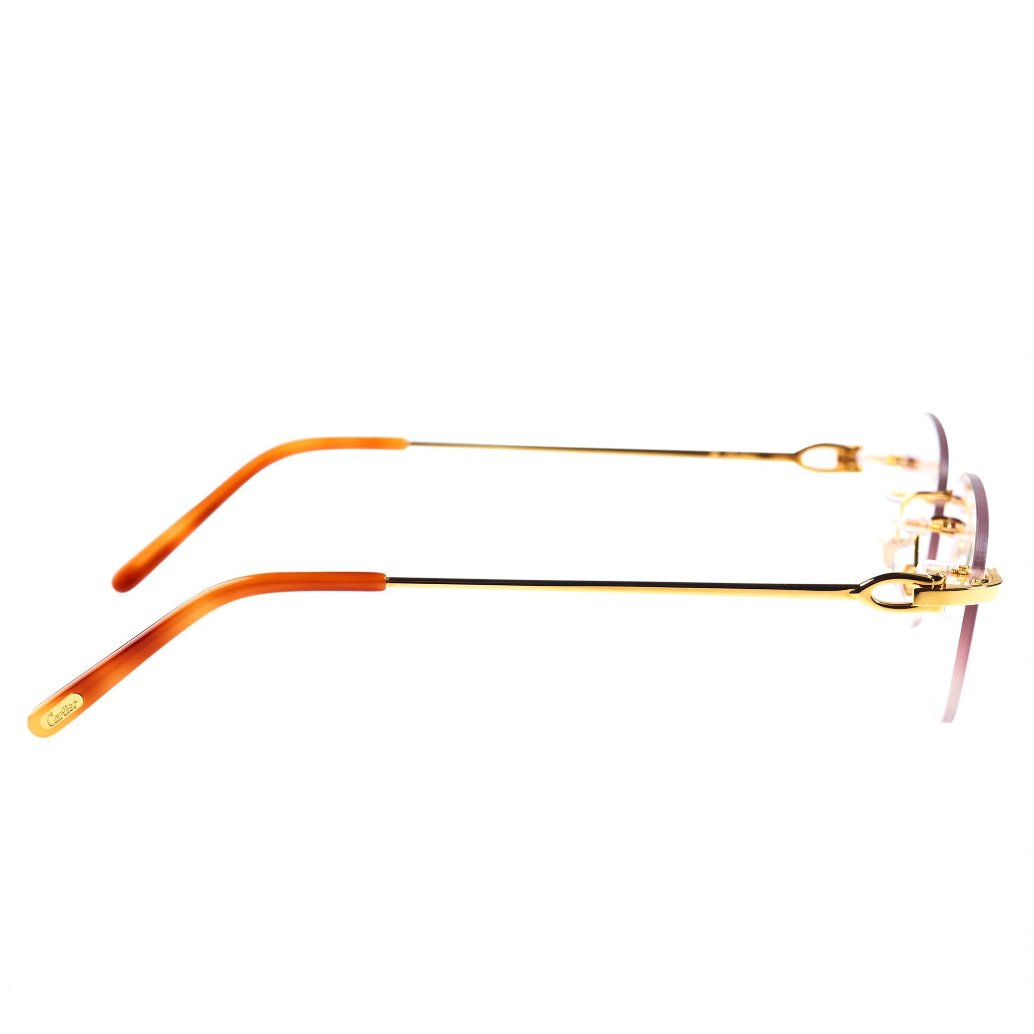 Cartier CT0045O 002 C Rimless Sunglasses for Women - Luxury Designer Eyewear with Custom Decor | Perfect for Fashion, Travel & Outdoor Activities