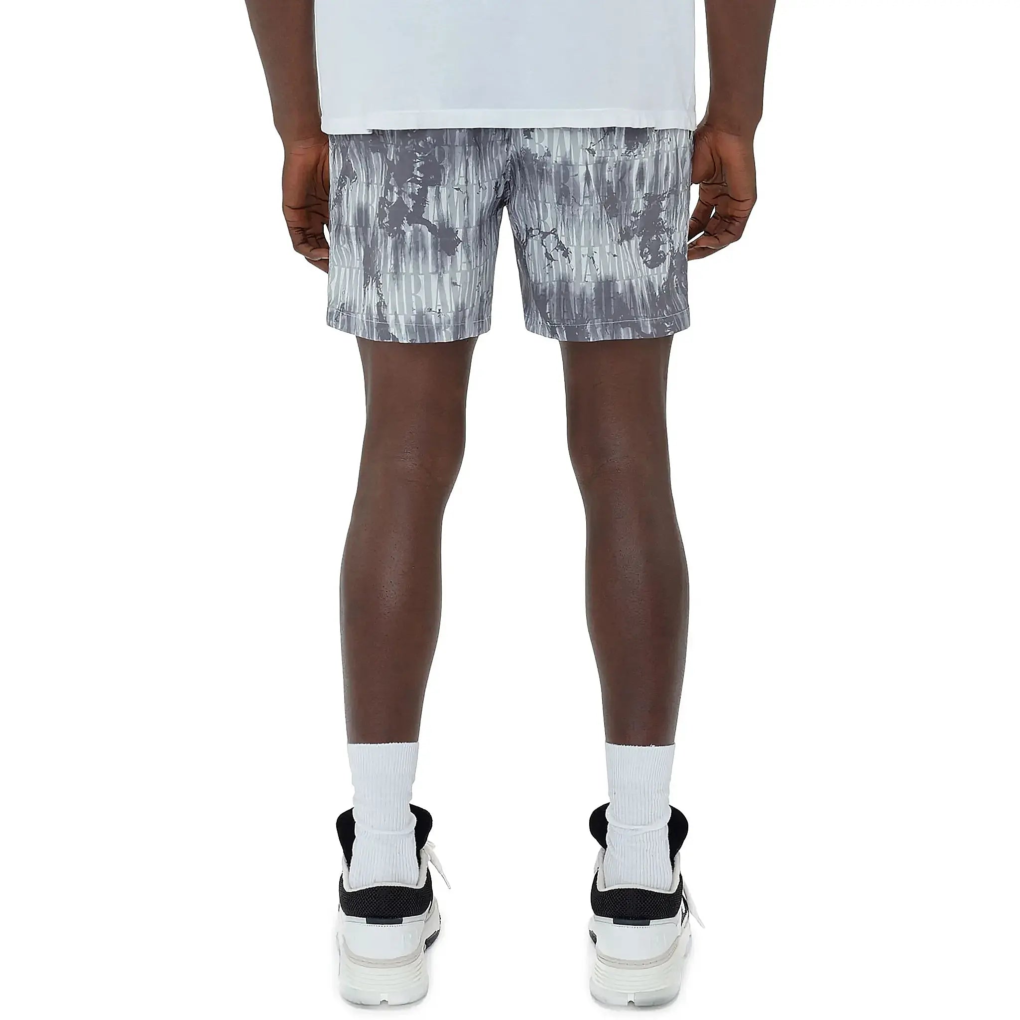 Amiri Tie Dye Grey Swim Shorts for Men - Quick Dry Beach Swimwear with Pockets - Perfect for Swimming, Surfing, and Summer Vacations