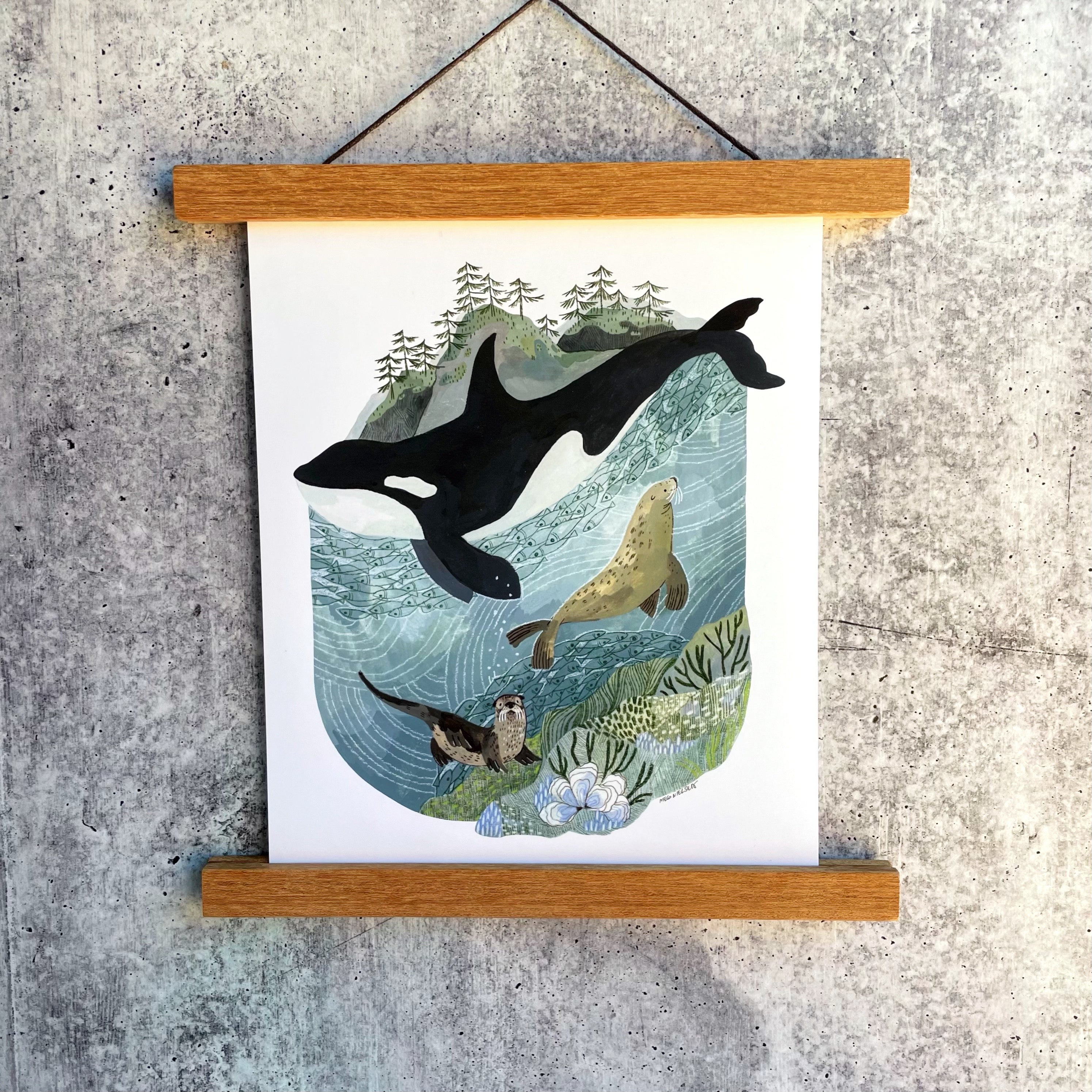 San Juan Orcas Print - Stunning Killer Whale Wall Art for Home & Office Decor | Perfect for Living Room, Bedroom, or Gift