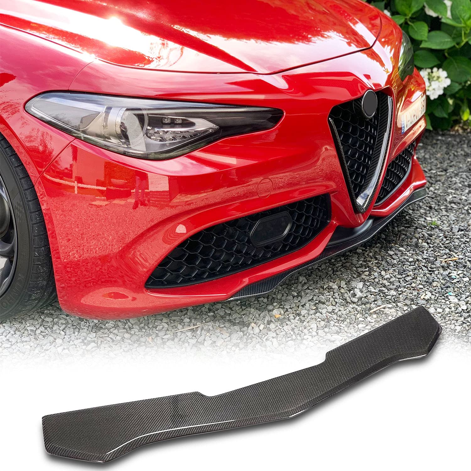 MCARCAR Carbon Fiber Front Lip Spoiler for Alfa Romeo Giulia 2017-2021 | Sport Sedan Front Bumper Lip Chin Splitter Protector | Enhance Style & Aerodynamics for Street & Track Performance