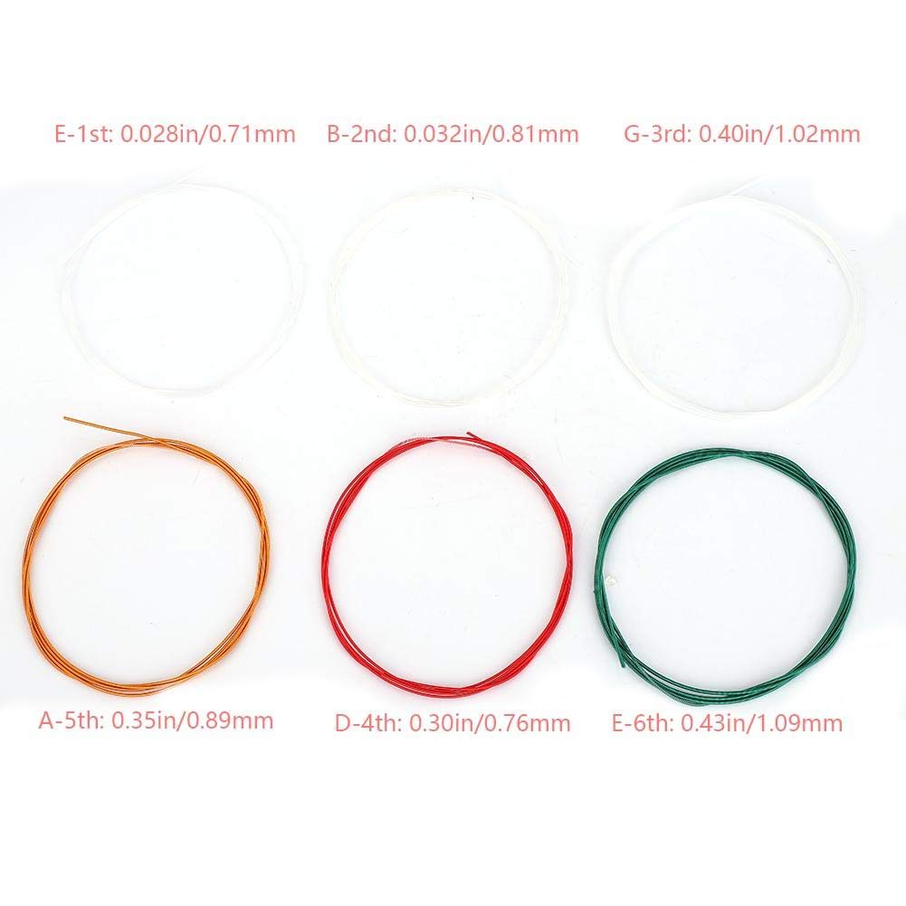 Premium 6-Piece Nylon Classical Guitar Strings Set - Standard Tension Acoustic Guitar Replacement Strings for Warm, Balanced Tone | Perfect for Beginners, Students, and Classical Guitar Performances