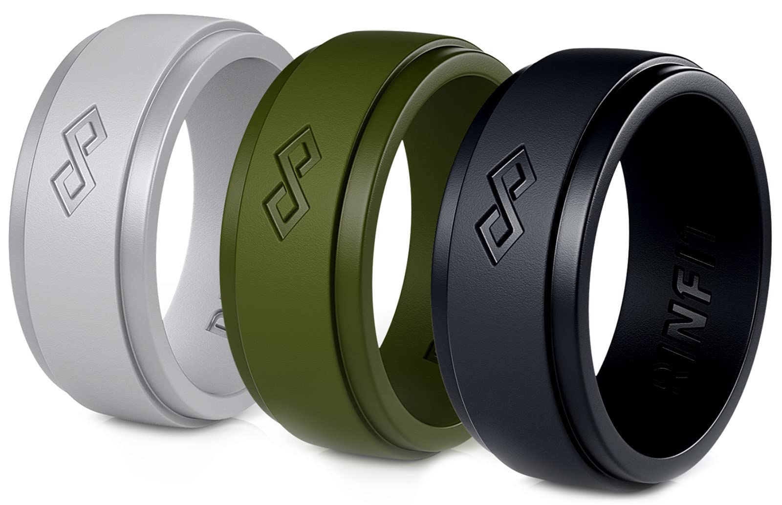 Rinfit 9mm Silicone Wedding Rings for Men - Durable & Comfortable for Gym & Swimming