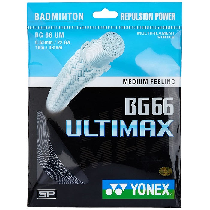 Yonex BG 66 Ultimax Badminton String - High Performance Badminton Racket String for Professional Players - Perfect for Tournaments & Training Sessions