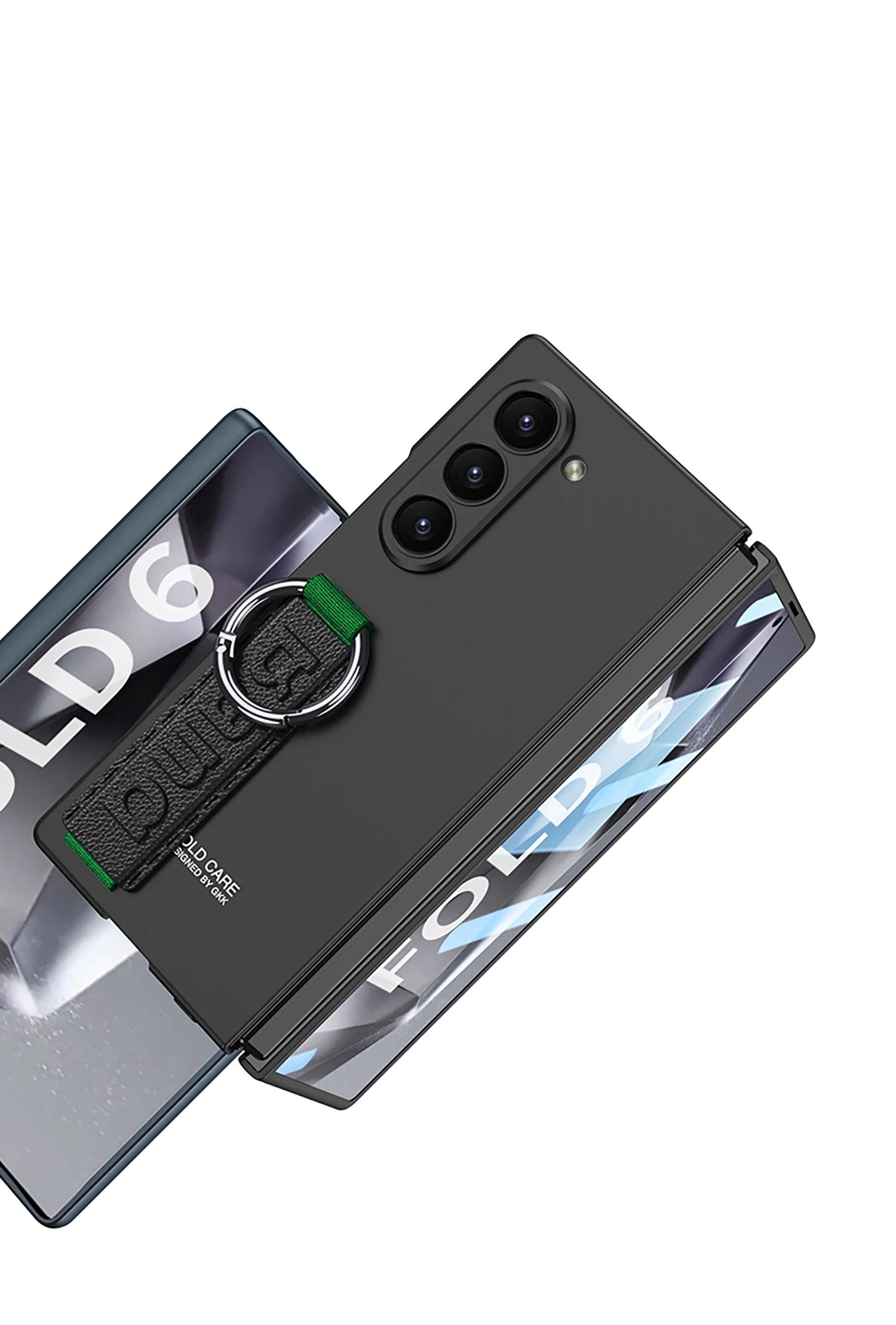Shockproof Ring Holder Case for Samsung Galaxy Z Fold 6 - Protective Phone Cover with Kickstand for Hands-Free Viewing - Perfect for Work, Travel, and Everyday Use
