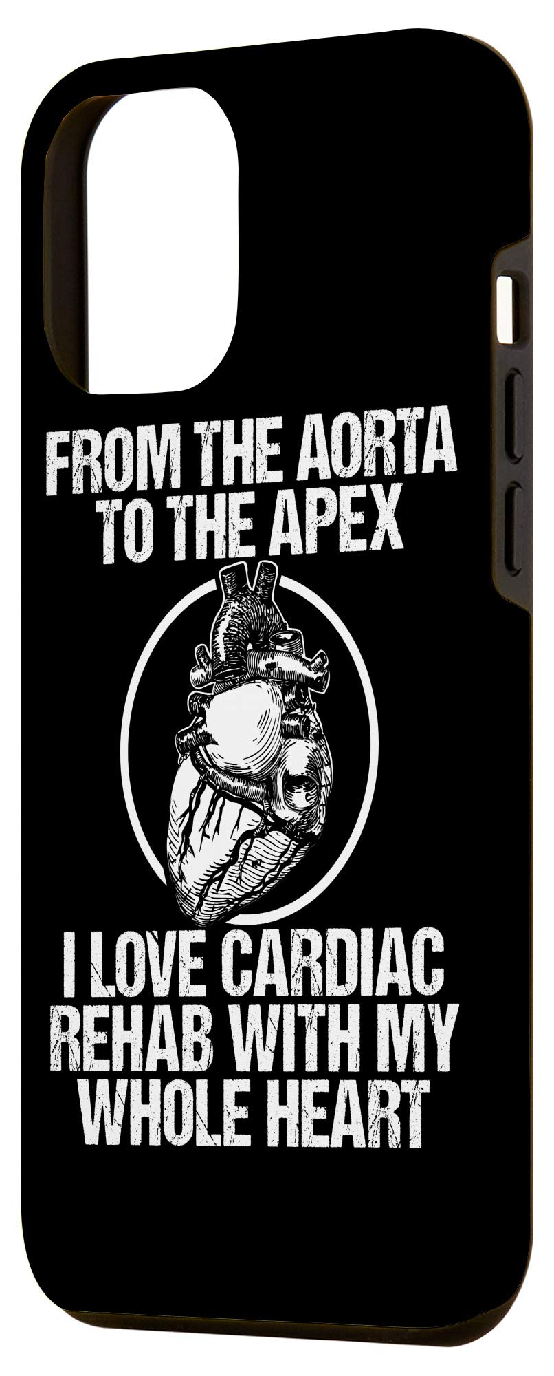 iPhone 12 Pro Max Heart Anatomy Phone Case - Cardiac Rehab Gift for Patients - Perfect for Nurses, Doctors & Heart Health Awareness (Black)
