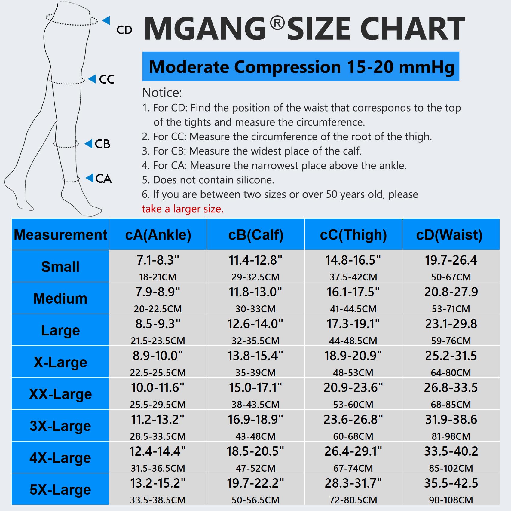 MGANG Medical Compression Pantyhose for Women & Men - 15-20 mmHg Firm Support Closed Toe Opaque Waist High Leggings - Varicose Veins & Edema Relief - Navy Blue XXL - Perfect for Travel, Nursing & Daily Comfort