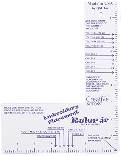 EMBROIDERY PLACEMENT RULER for Kids - Perfect Measuring Tool for Children's Clothing & DIY Crafts | Ideal for Sewing, Quilting, and Costume Making