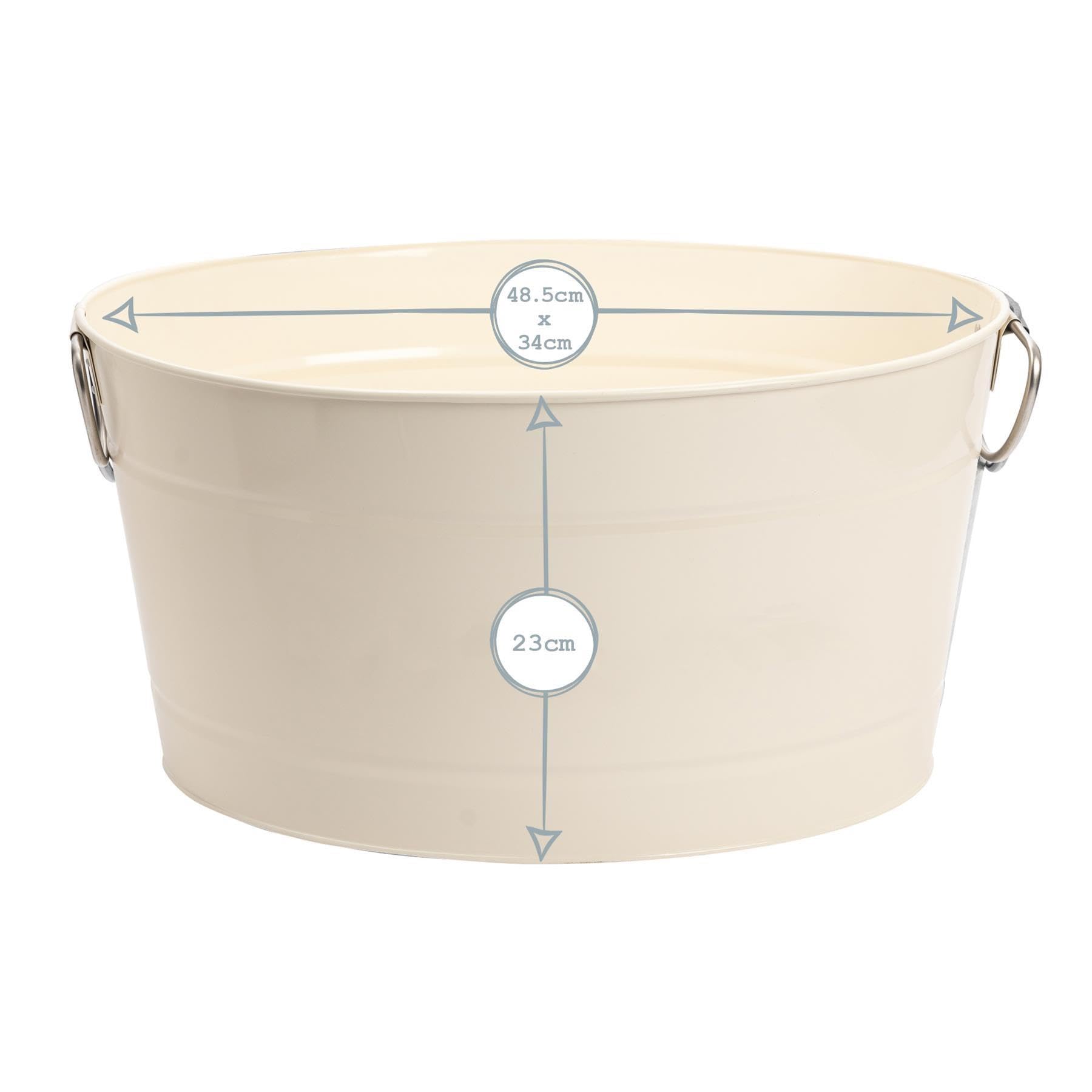 Harbour Housewares Large Cream Metal Drink Cooler Bucket with Handles - Perfect for Cold Beverages, Parties, BBQs, and Restaurants - Ideal for Outdoor Gatherings and Home Entertaining